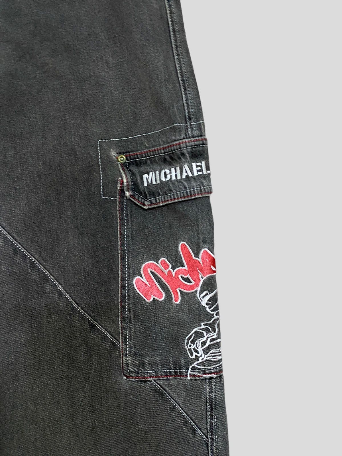 Japanese Brand CARGO DACK DIVE MICHAEL EMBROIDERED BAGGY DENIM Size US 39 - 8 Thumbnail