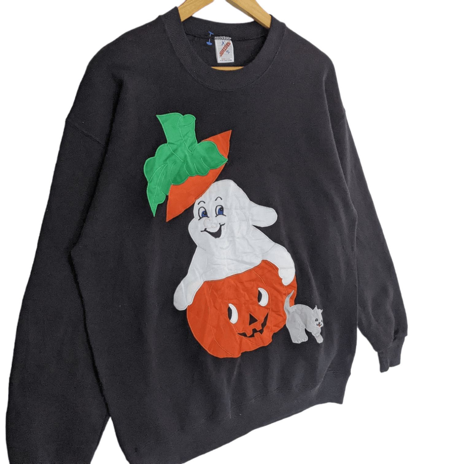 Jerzees Vintage JERZEES Halloween Pumpkin Ghostbuster Sweatshirt Size US XL / EU 56 / 4 - 3 Thumbnail