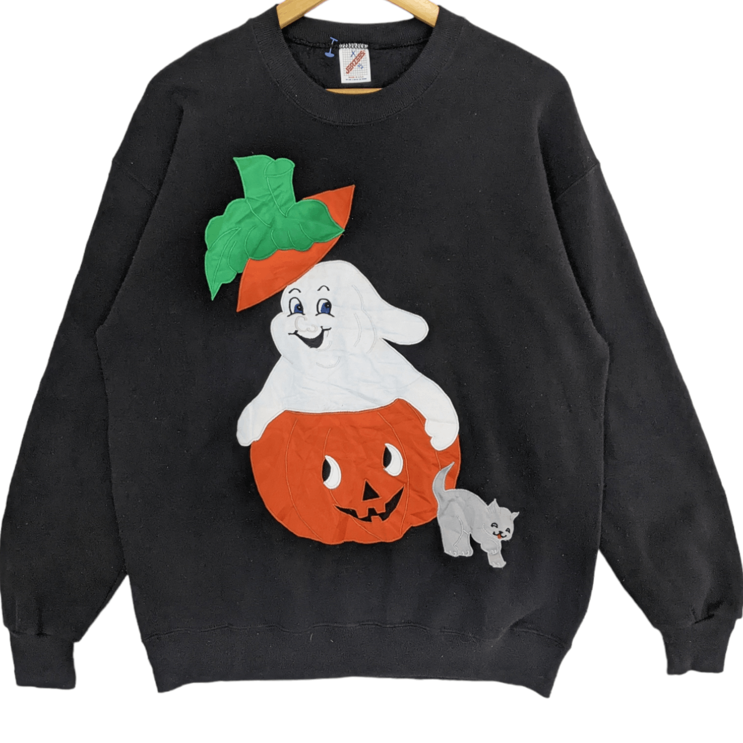 Jerzees Vintage JERZEES Halloween Pumpkin Ghostbuster Sweatshirt Size US XL / EU 56 / 4 - 2 Thumbnail