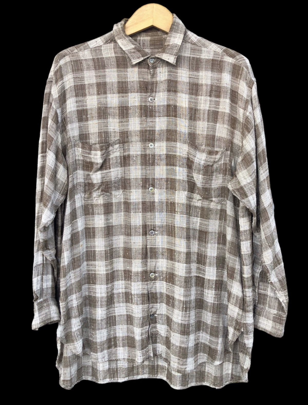 Y's for Men × Yohji Yamamoto Yohji Yamamoto Ysformen Plaid Rayon Shirt Size US XL / EU 56 / 4 - 1 Thumbnail