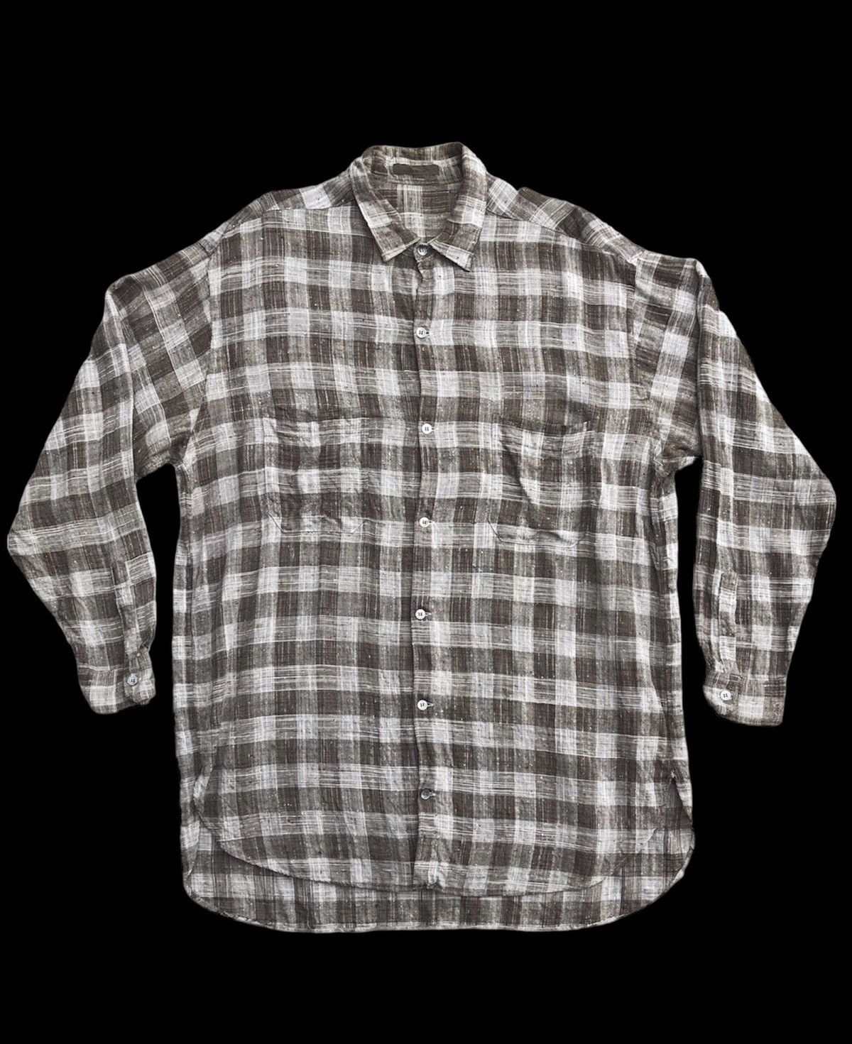 Y's for Men × Yohji Yamamoto Yohji Yamamoto Ysformen Plaid Rayon Shirt Size US XL / EU 56 / 4 - 2 Thumbnail