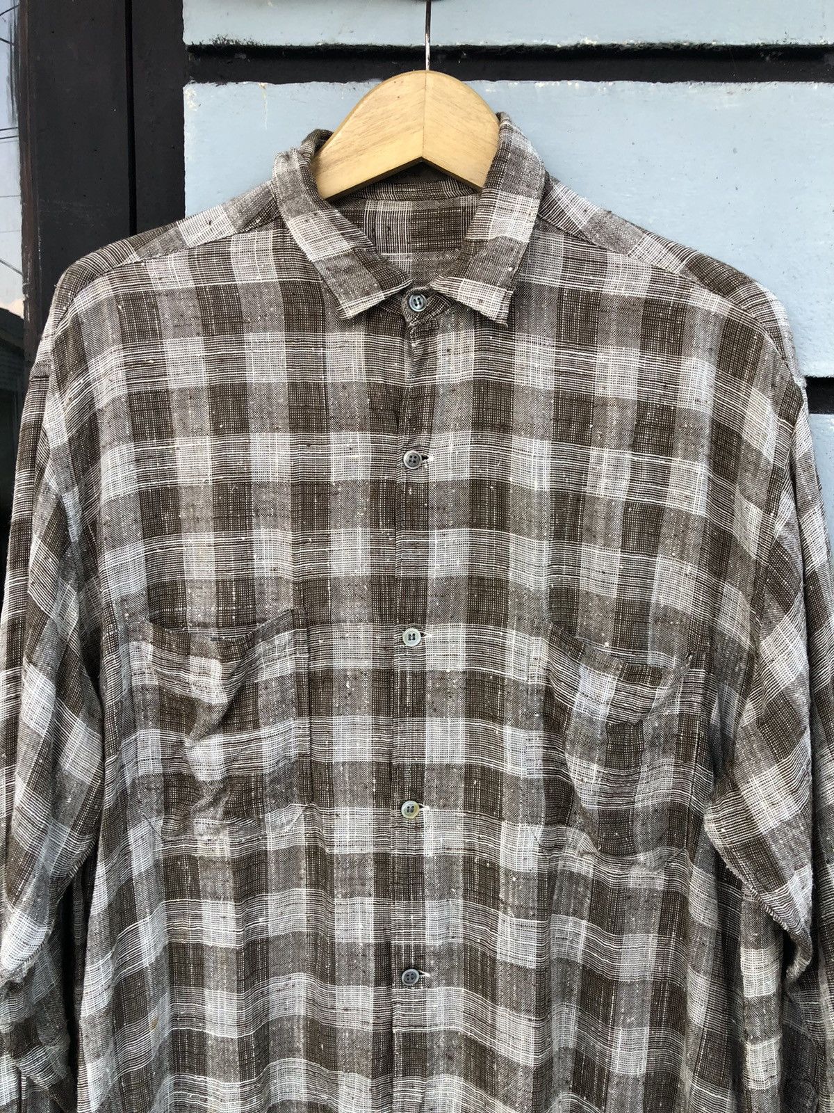 Y's for Men × Yohji Yamamoto Yohji Yamamoto Ysformen Plaid Rayon Shirt Size US XL / EU 56 / 4 - 4 Thumbnail