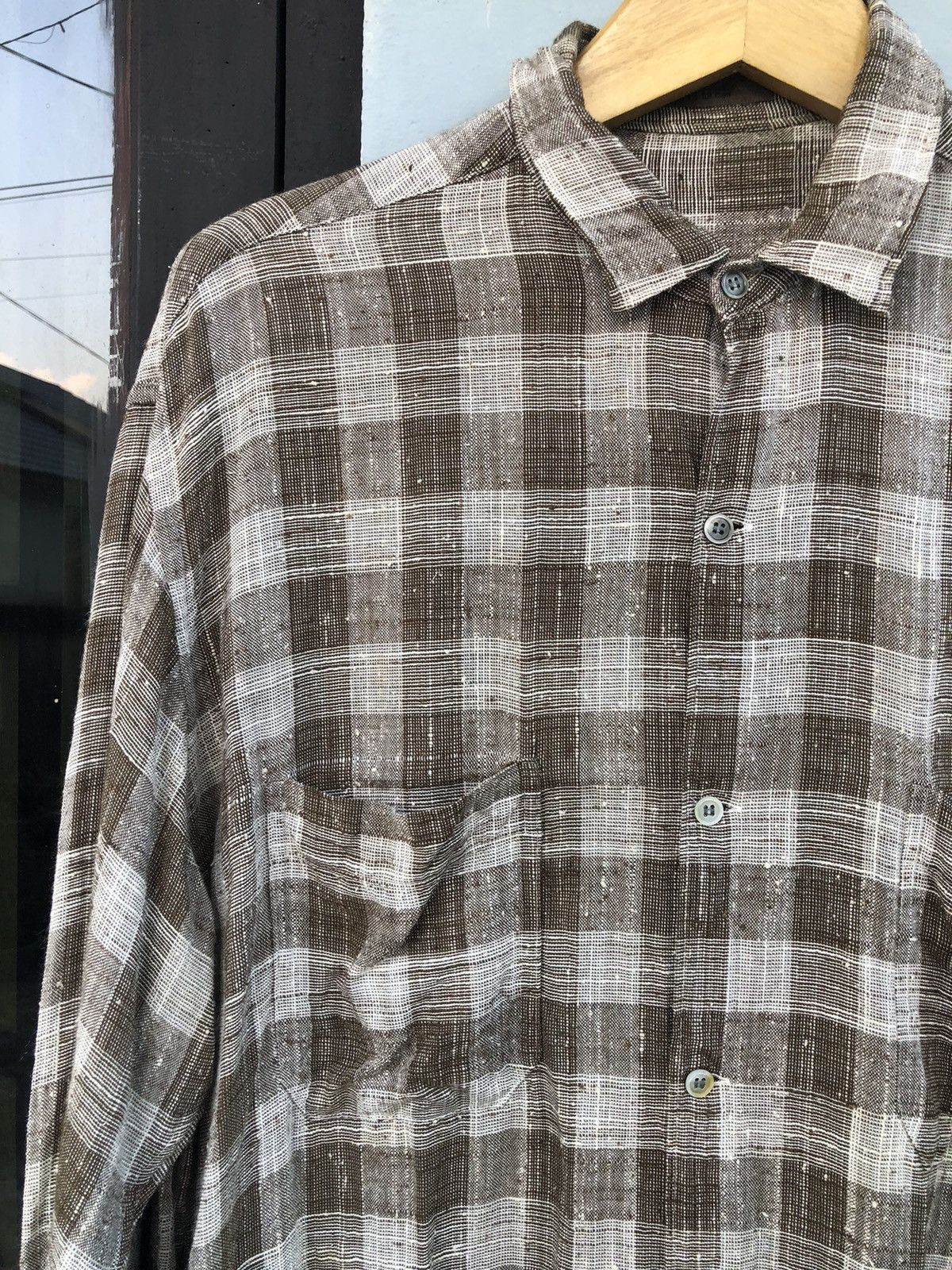 Y's for Men × Yohji Yamamoto Yohji Yamamoto Ysformen Plaid Rayon Shirt Size US XL / EU 56 / 4 - 5 Thumbnail