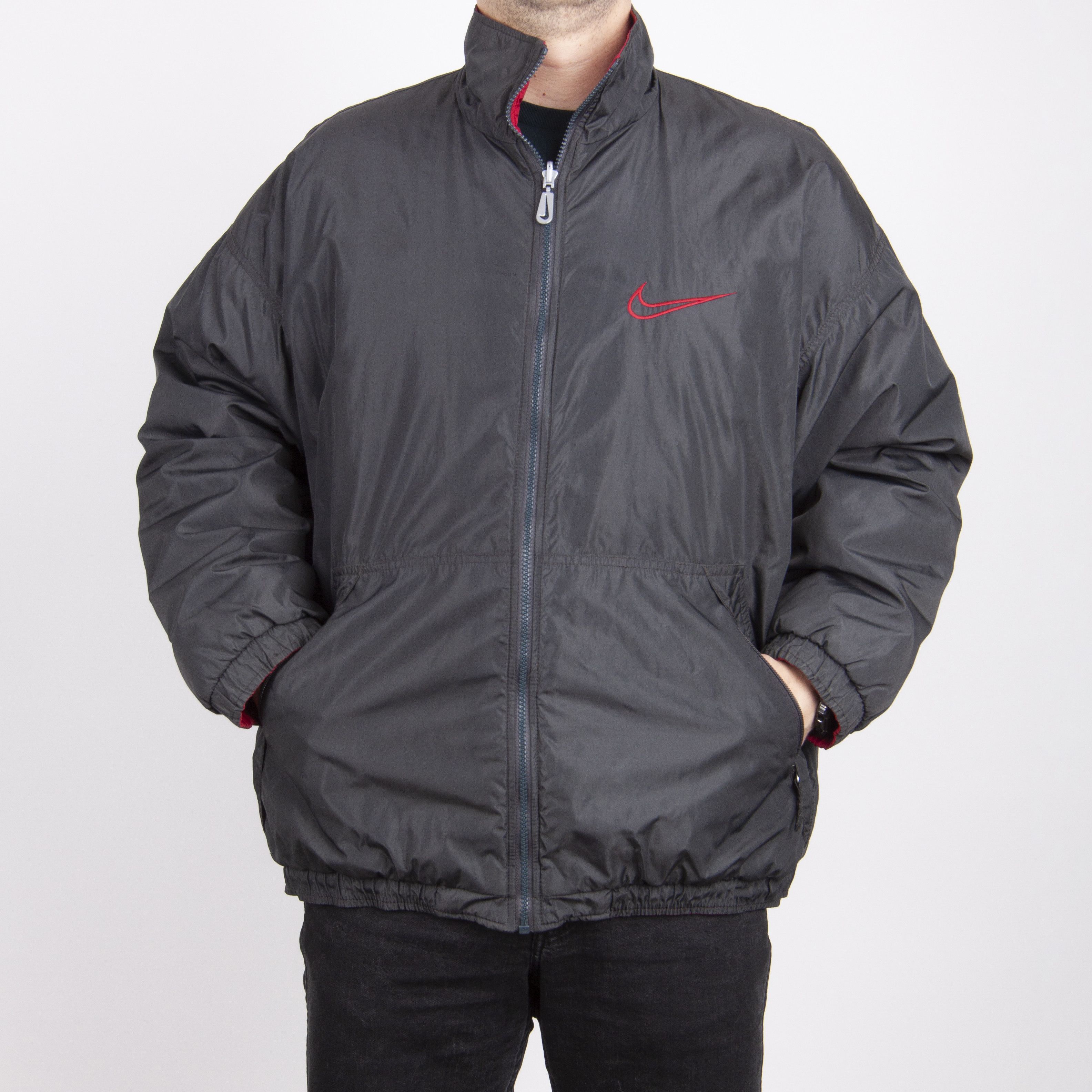 Nike × Vintage Vintage 90s Nike Swoosh Reversible Big Logo Jacket Large Size US XL / EU 56 / 4 - 3 Thumbnail