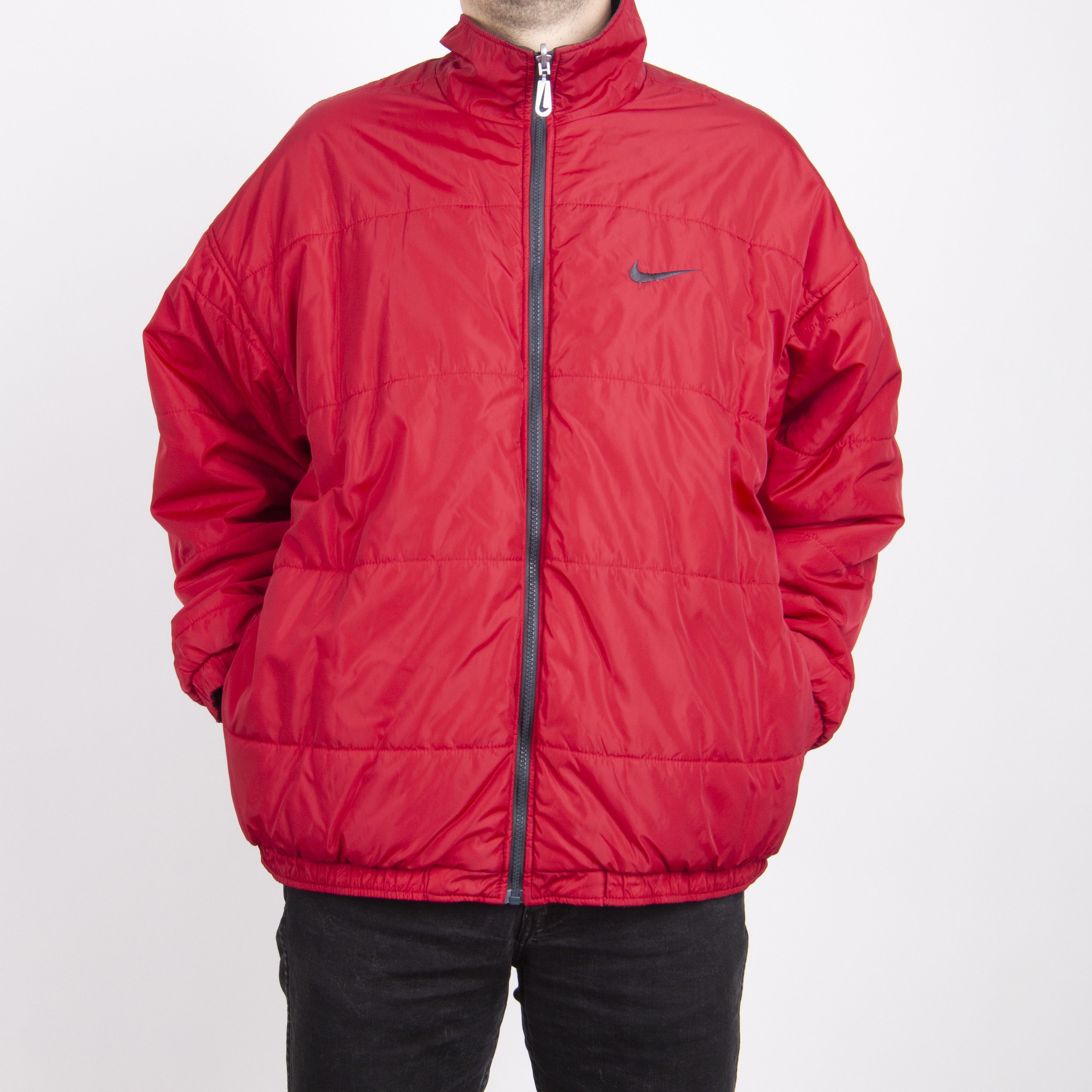 Nike × Vintage Vintage 90s Nike Swoosh Reversible Big Logo Jacket Large Size US XL / EU 56 / 4 - 17 Thumbnail