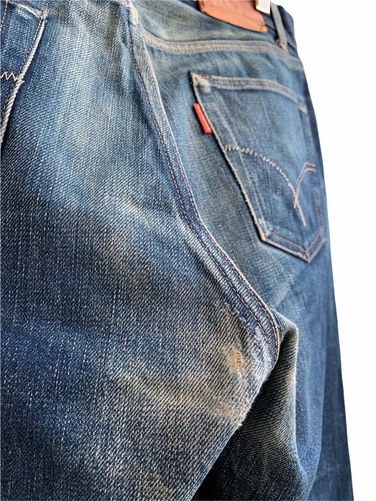 Japanese Brand Vintage HRM Distressed Selvedge Denim Jeans Size US 34 / EU 50 - 7 Thumbnail