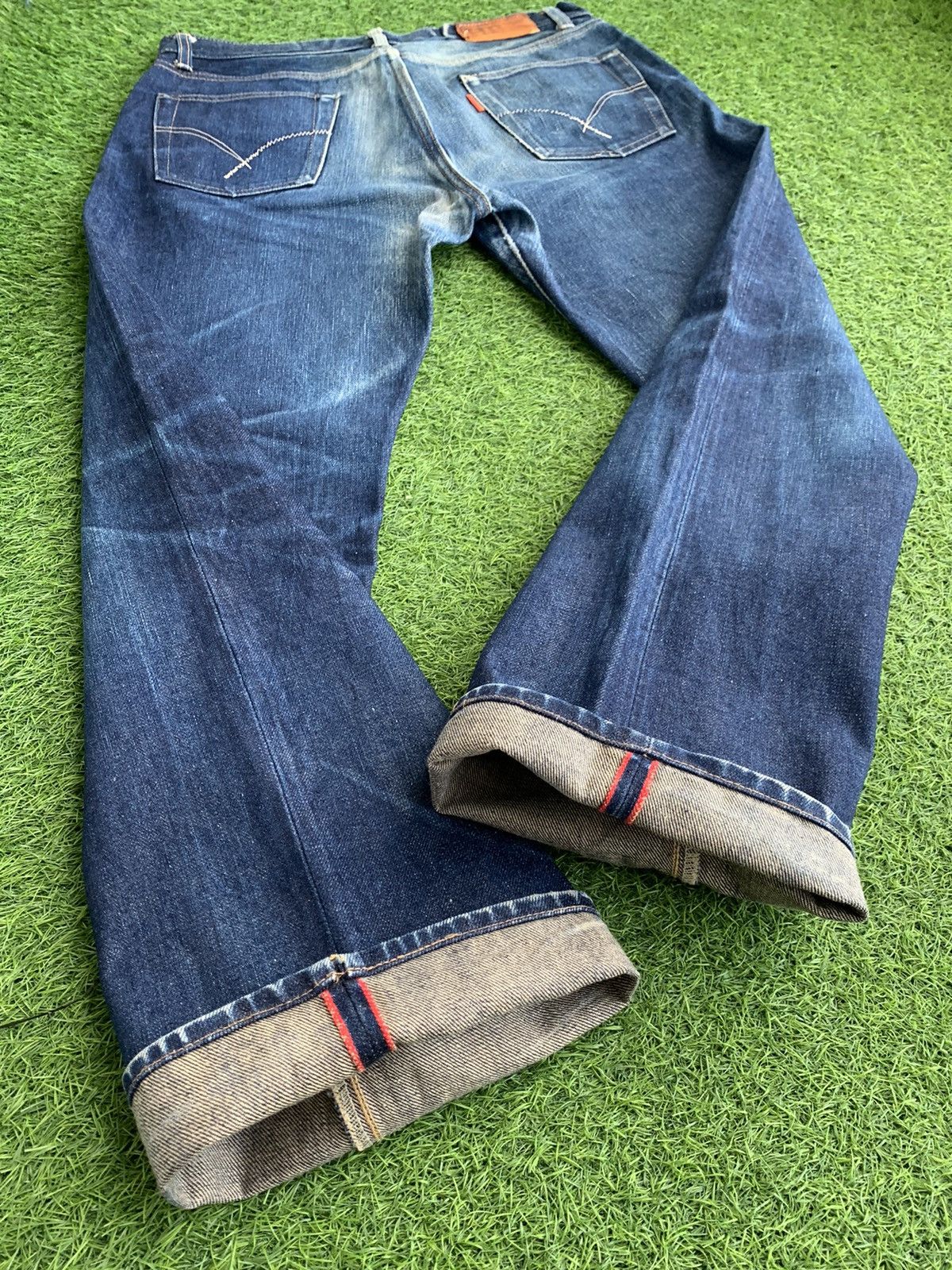 Japanese Brand Vintage HRM Distressed Selvedge Denim Jeans Size US 34 / EU 50 - 9 Thumbnail