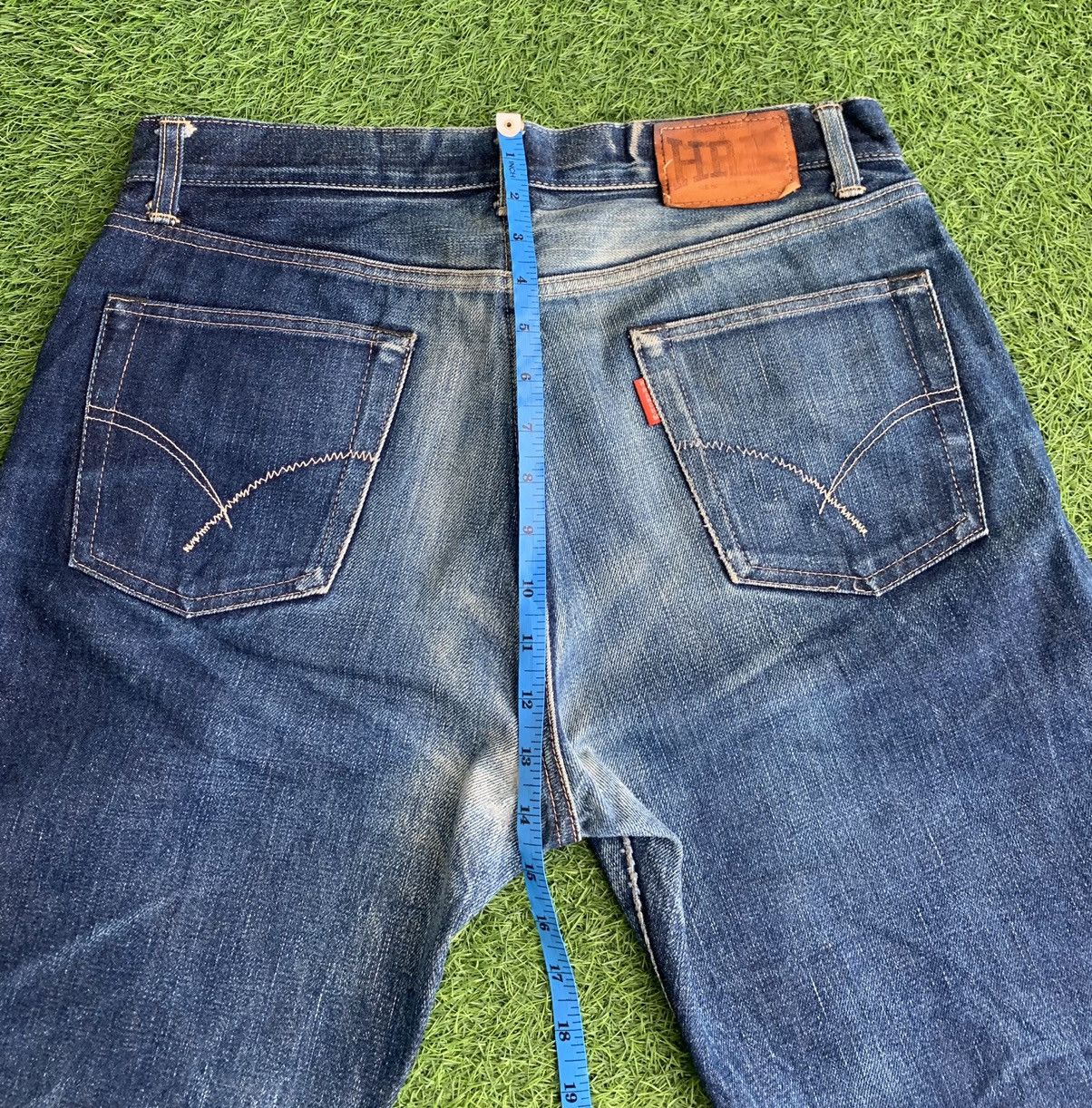 Japanese Brand Vintage HRM Distressed Selvedge Denim Jeans Size US 34 / EU 50 - 15 Thumbnail