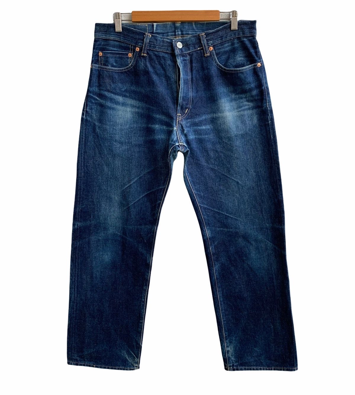 Japanese Brand Vintage HRM Distressed Selvedge Denim Jeans Size US 34 / EU 50 - 2 Thumbnail