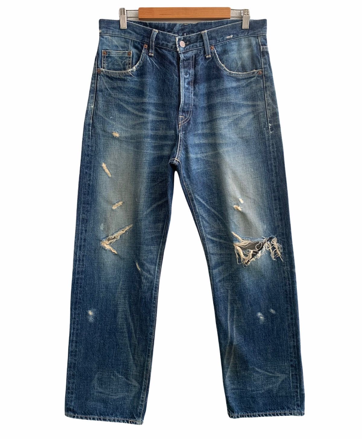 Japanese Brand Japanese brand Glamb Distressed denim Jeans size 32 Size US 33 - 1 Thumbnail
