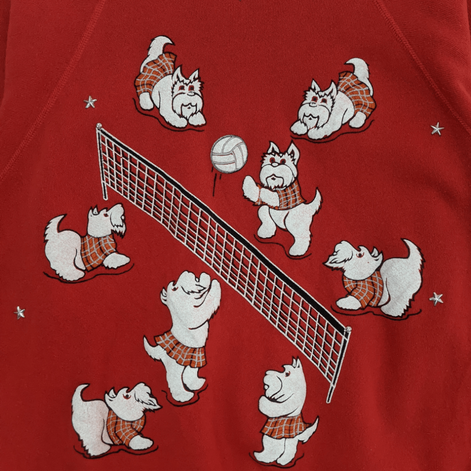 Hanes Vintage 80's HANES 1987 Dog Play Volleyball Sweatshirt Size US M / EU 48-50 / 2 - 5 Thumbnail