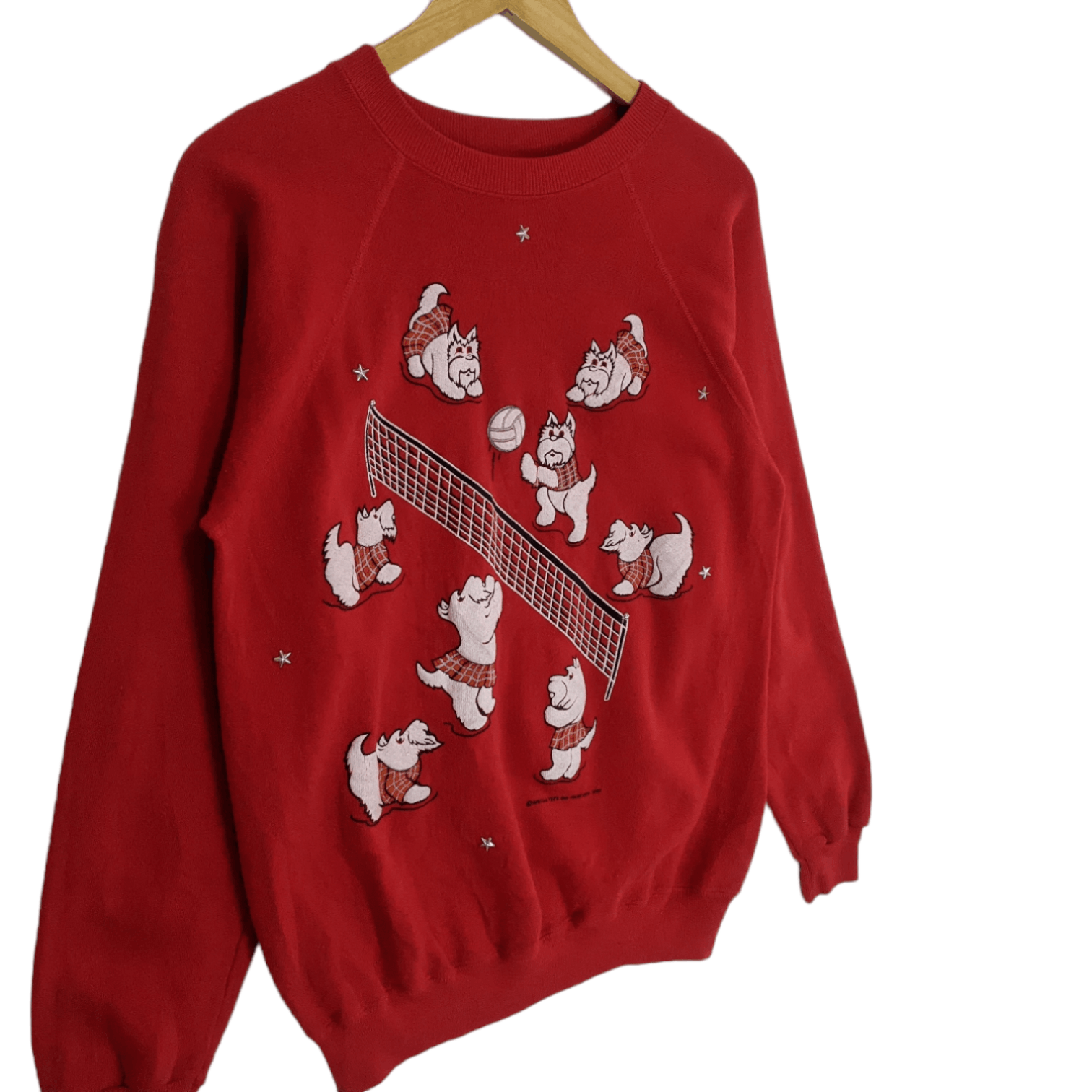 Hanes Vintage 80's HANES 1987 Dog Play Volleyball Sweatshirt Size US M / EU 48-50 / 2 - 3 Thumbnail