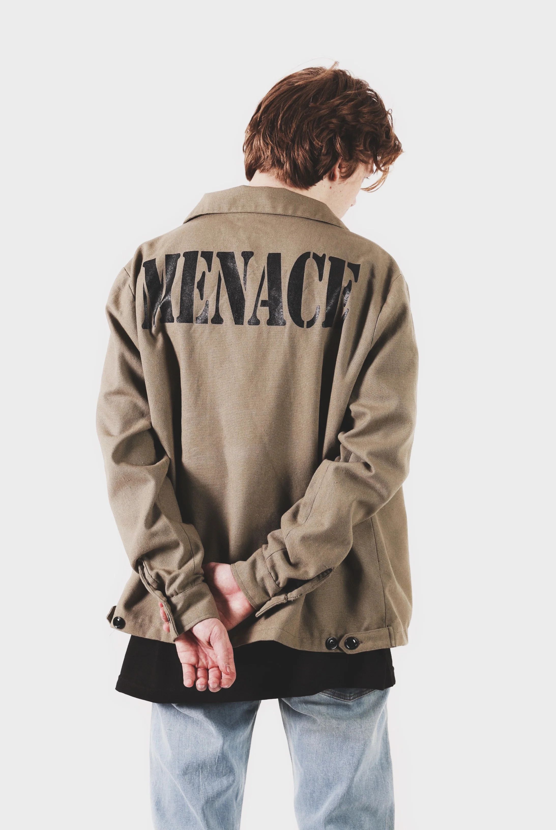 Menace Menace Logo Canvas Work Jacket - Beige Medium Size US M / EU 48-50 / 2 - 7 Thumbnail