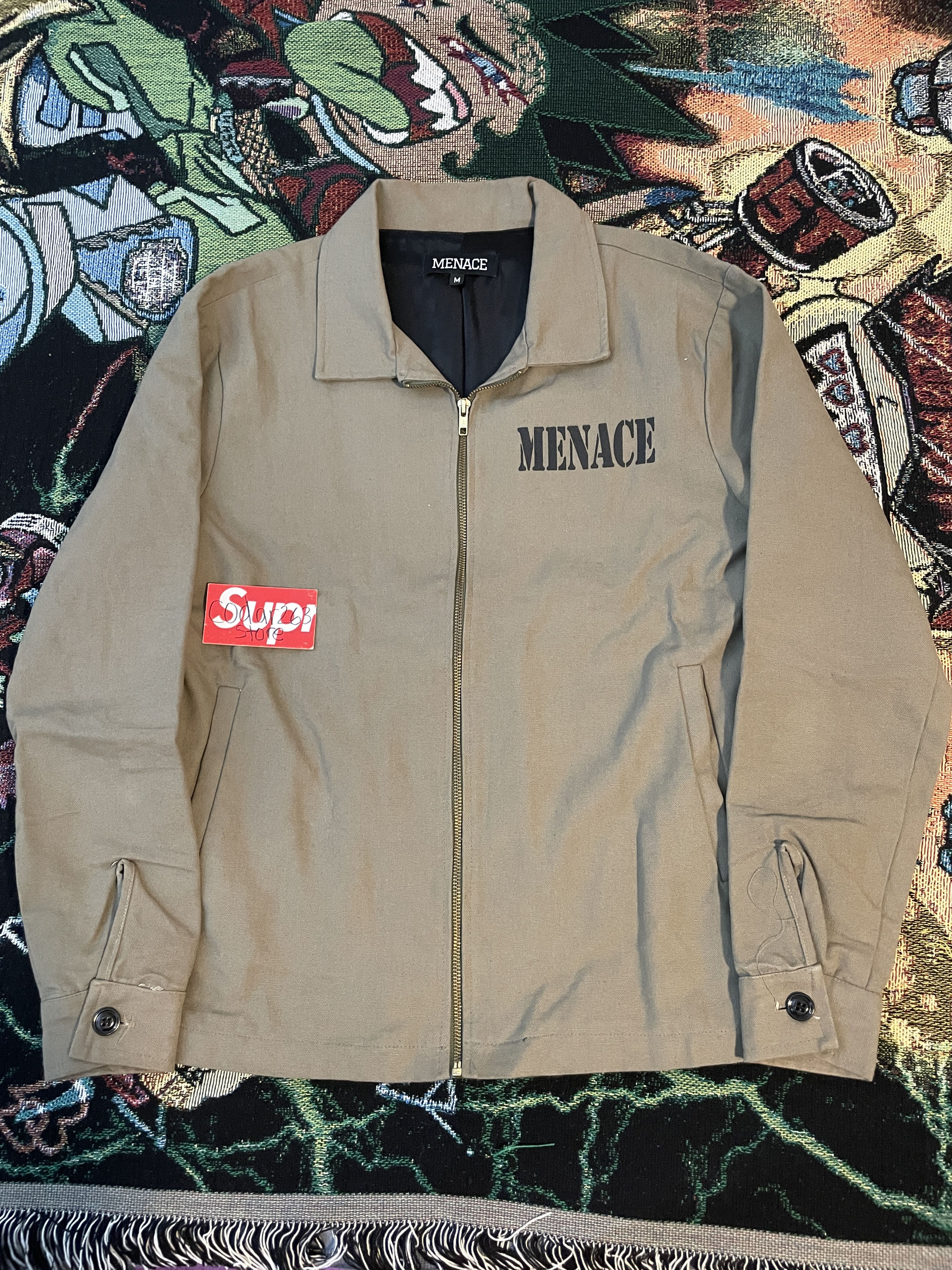 Menace Menace Logo Canvas Work Jacket - Beige Medium | Grailed