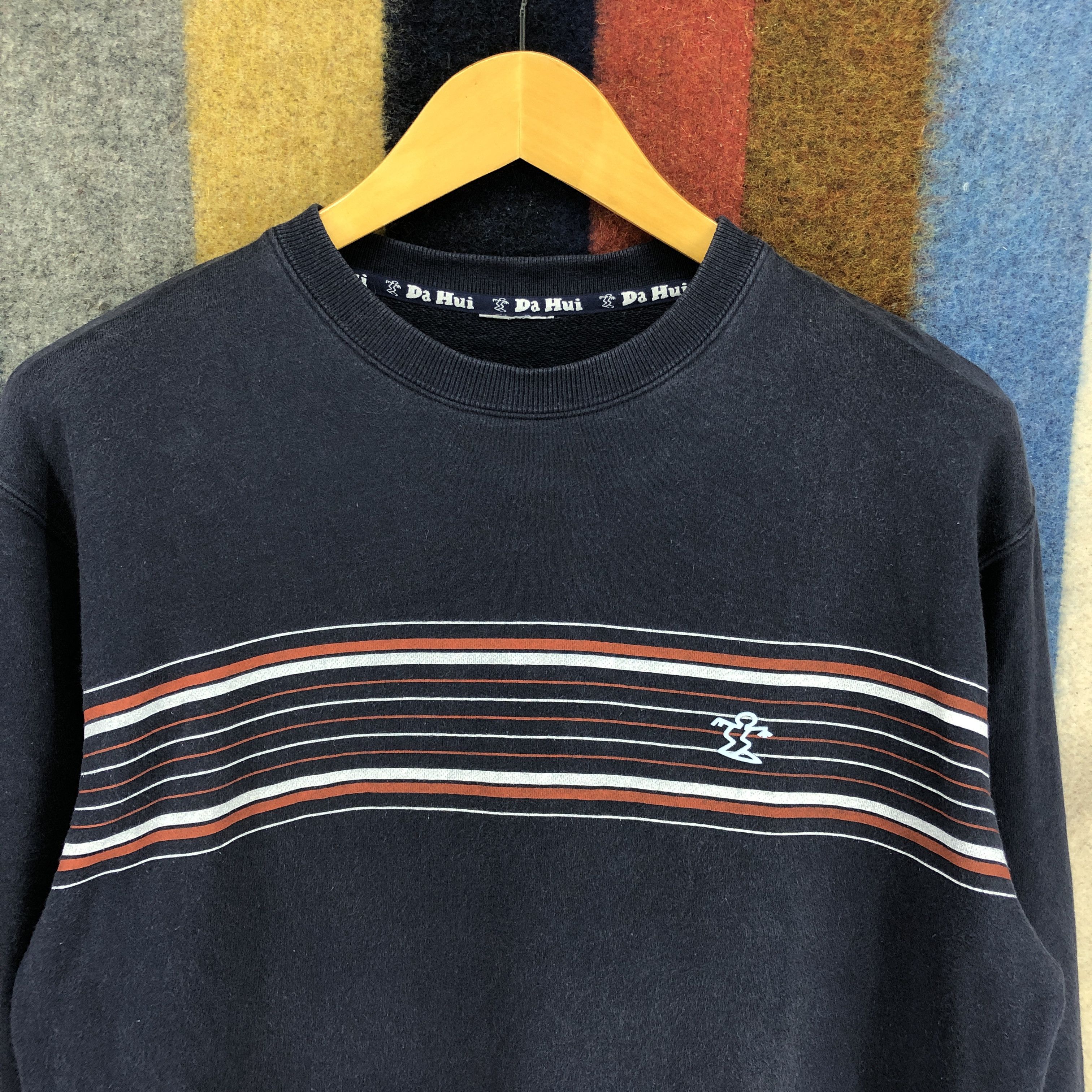 Other DA HUI Stripe Crew Neck Sweatshirt #0309/N Size US M / EU 48-50 / 2 - 2 Thumbnail