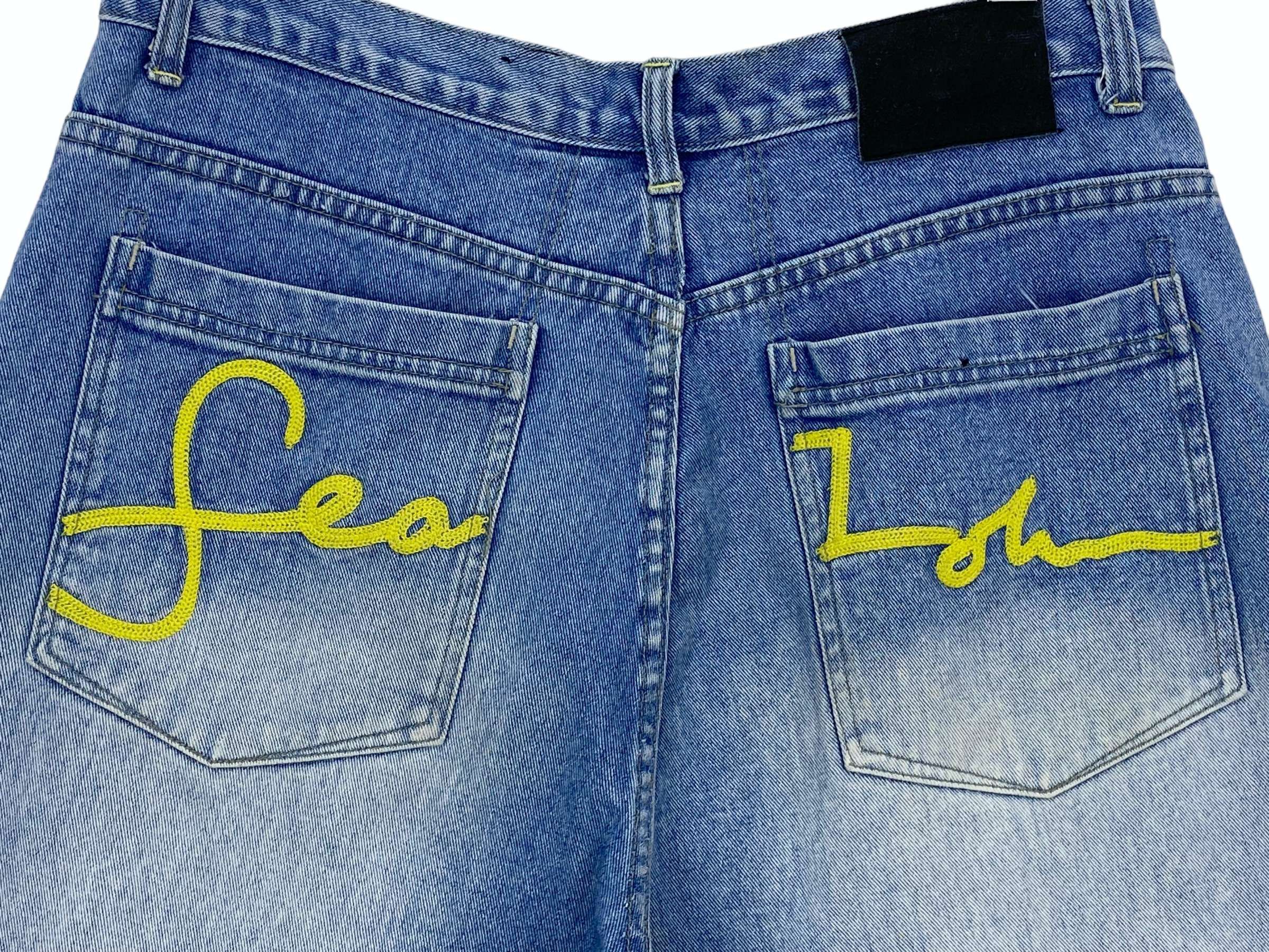 Sean John Sean John Embroided Logo Dirty Blue Denim Baggy Jeans Size US 33 - 9 Thumbnail