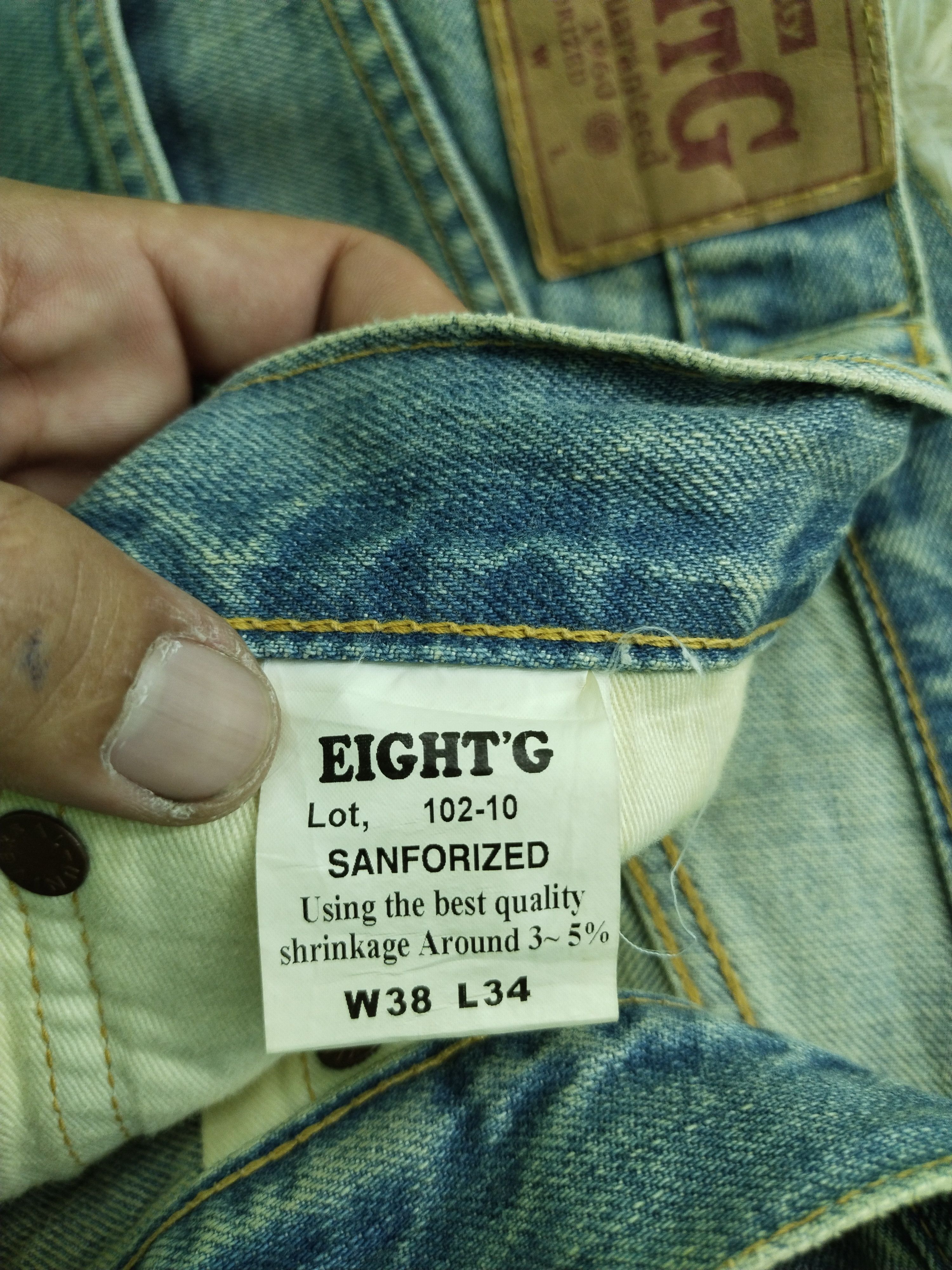 EIGHT-G × Japanese Brand × Vintage VINTAGE EIGHT G DISTRESSED DENIM RARE Size US 37 - 13 Thumbnail