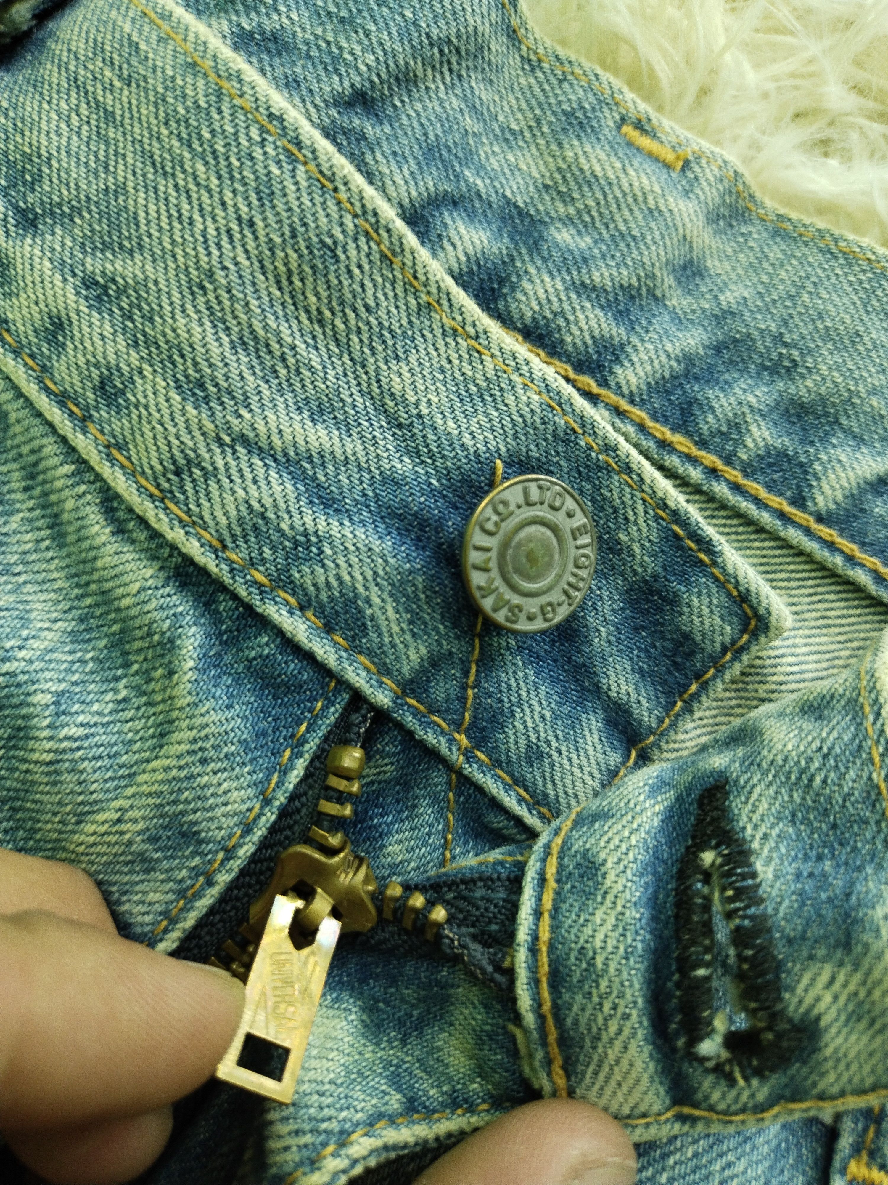 EIGHT-G × Japanese Brand × Vintage VINTAGE EIGHT G DISTRESSED DENIM RARE Size US 37 - 7 Thumbnail