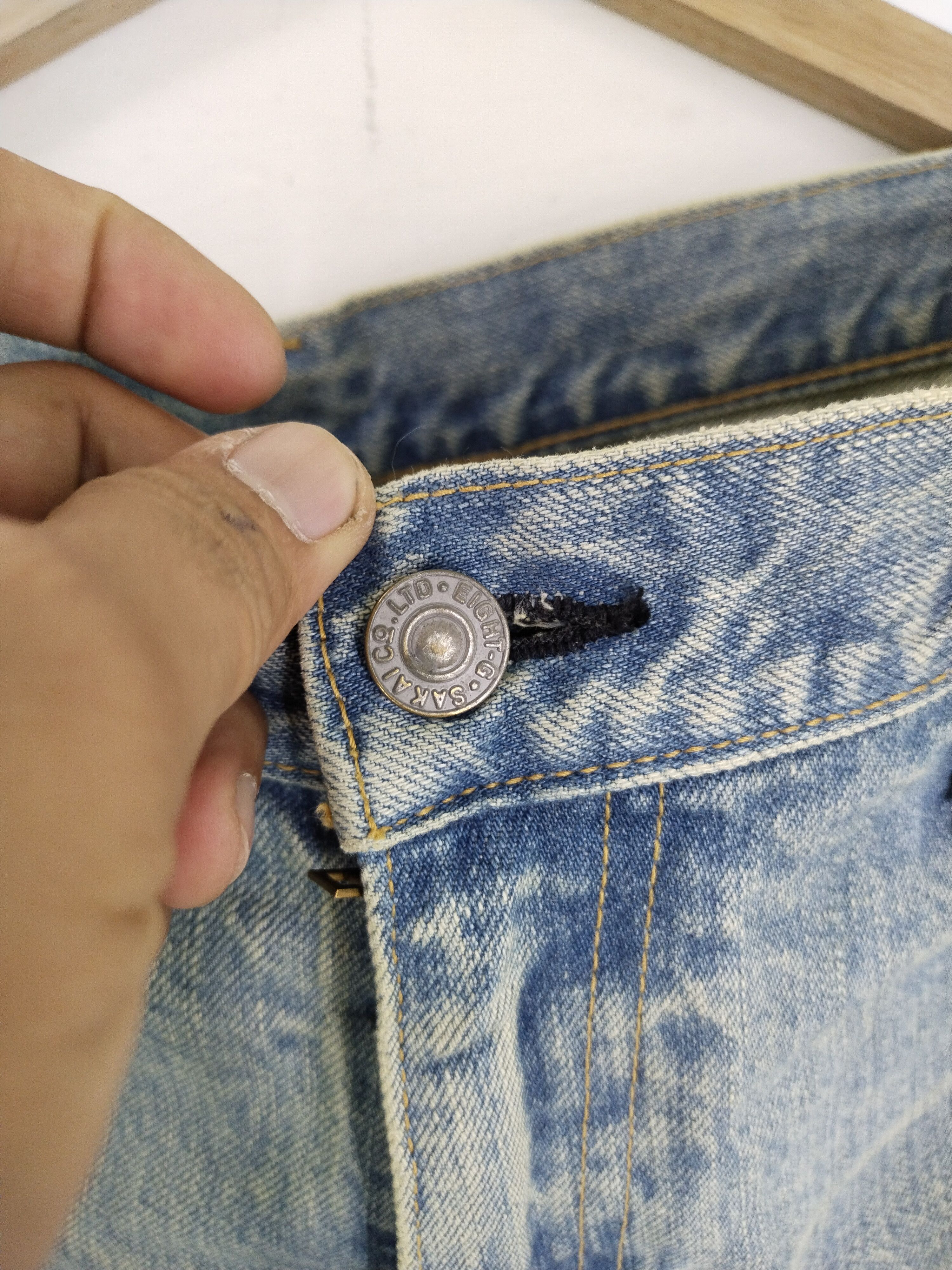 EIGHT-G × Japanese Brand × Vintage VINTAGE EIGHT G DISTRESSED DENIM RARE Size US 37 - 5 Thumbnail