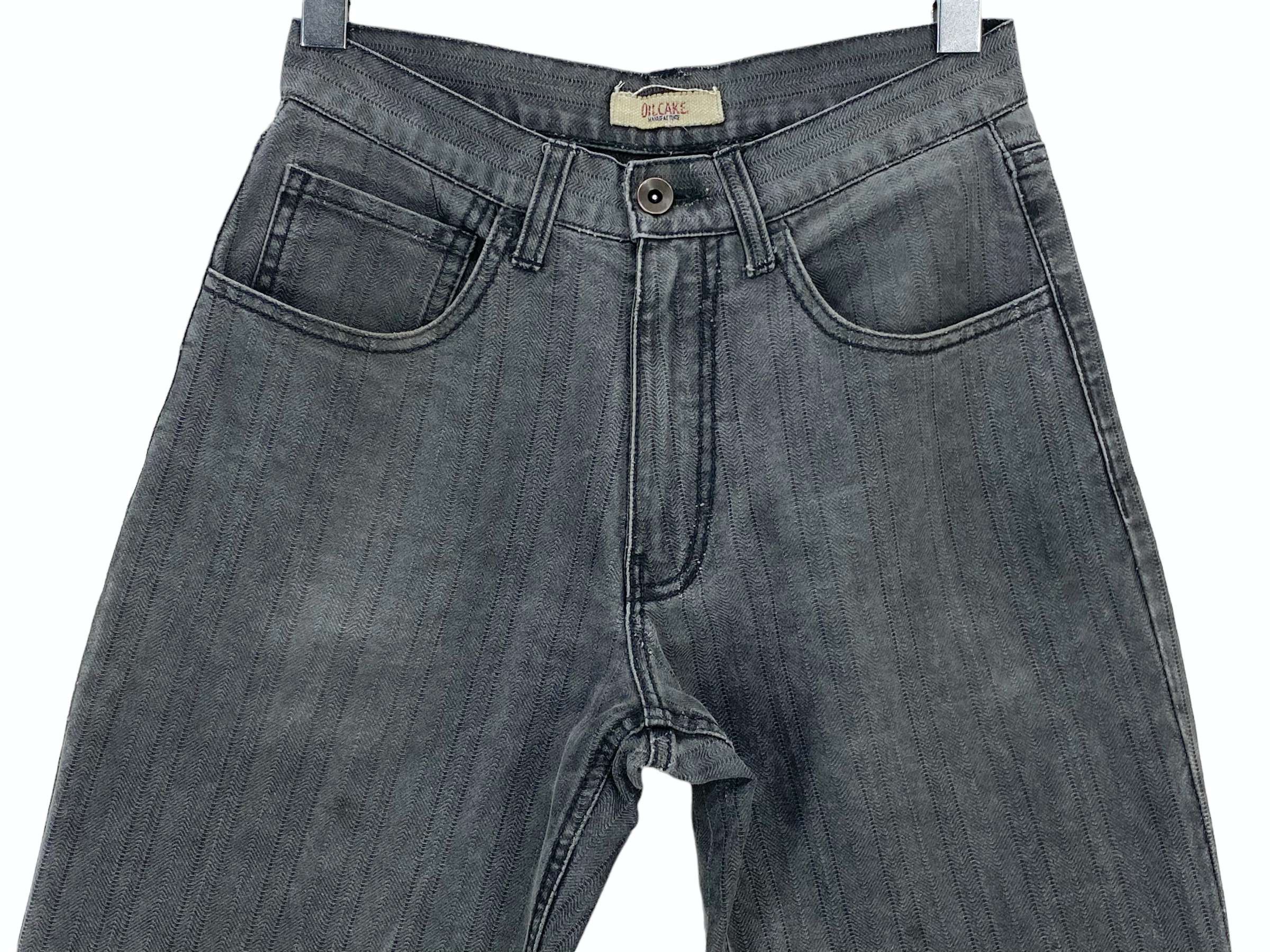 Japanese Brand Oilcake Stripes Pants Gray Vintage Jeans Size 26" / US 2 / IT 38 - 3 Thumbnail