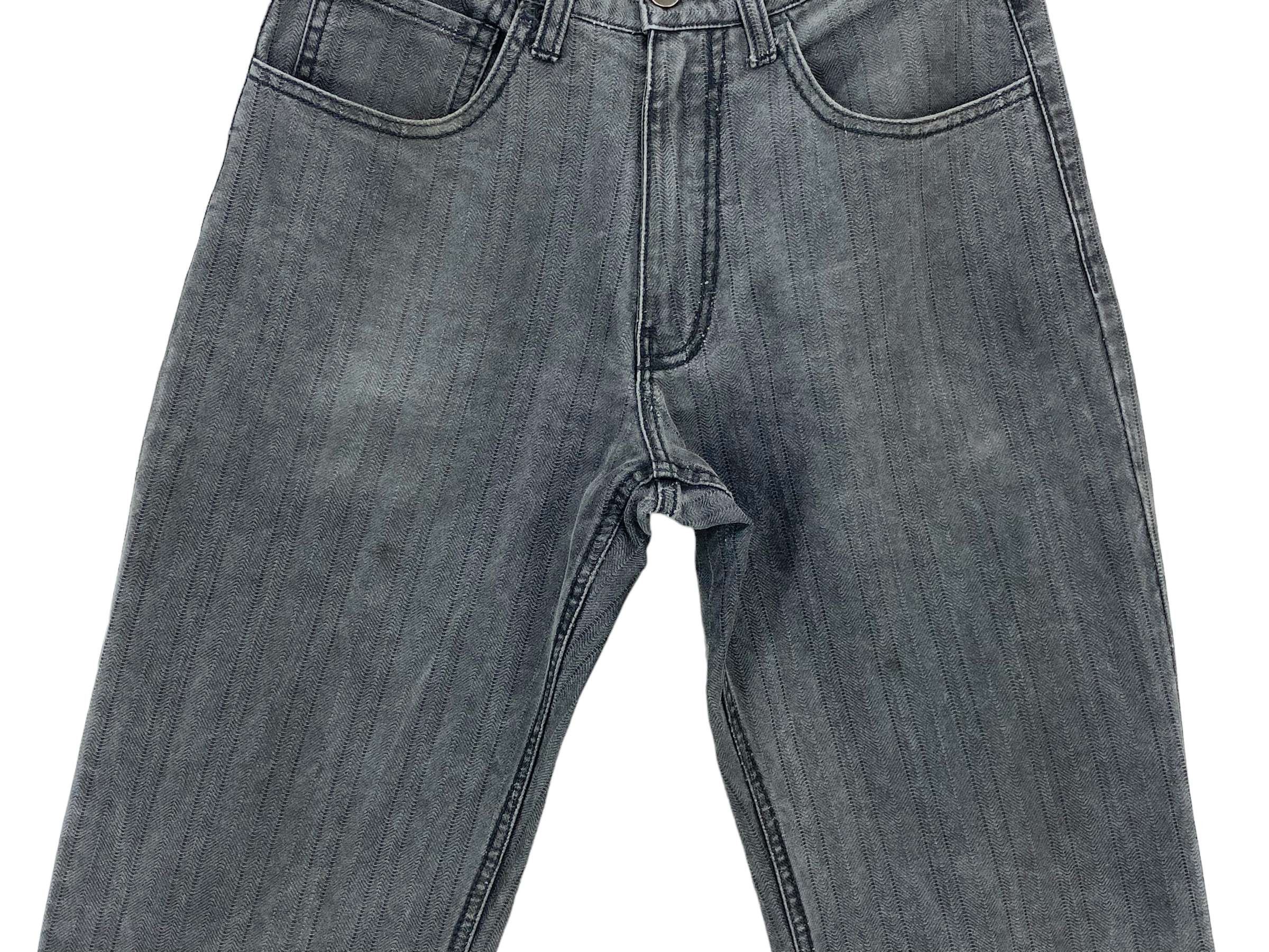 Japanese Brand Oilcake Stripes Pants Gray Vintage Jeans Size 26" / US 2 / IT 38 - 4 Thumbnail