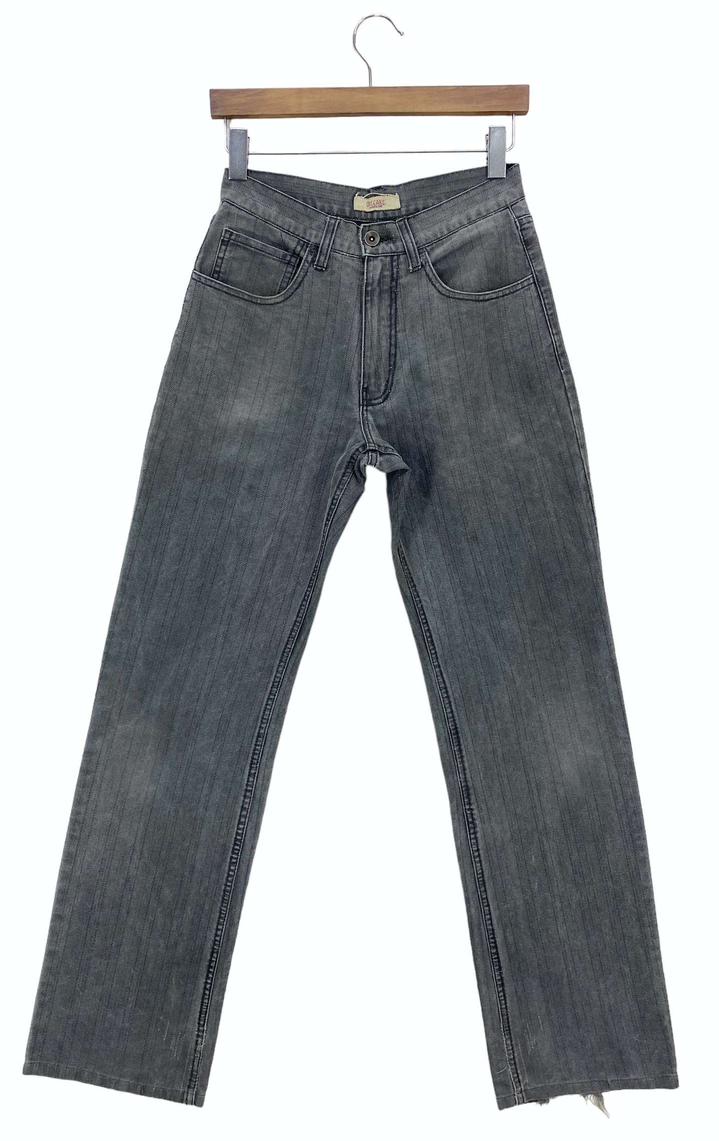 Japanese Brand Oilcake Stripes Pants Gray Vintage Jeans Size 26" / US 2 / IT 38 - 1 Thumbnail