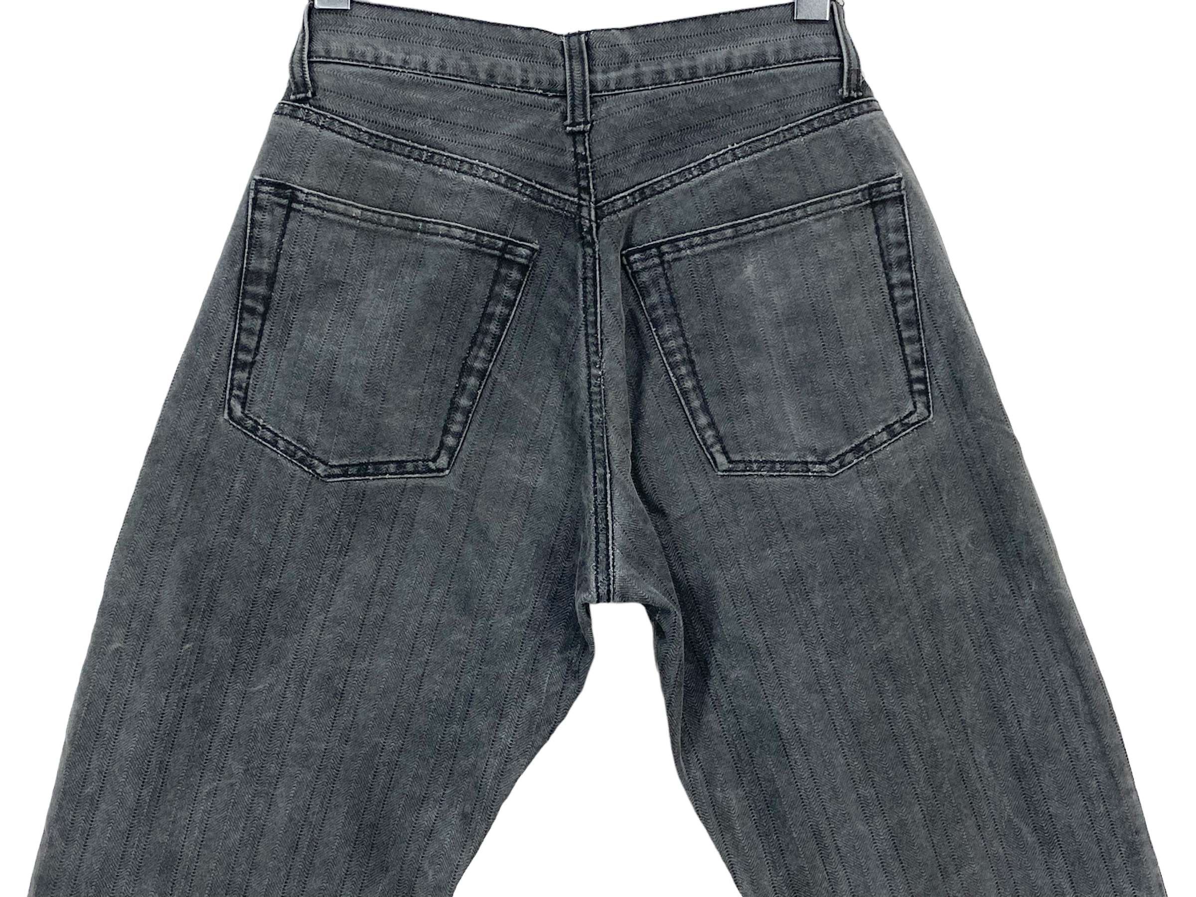 Japanese Brand Oilcake Stripes Pants Gray Vintage Jeans Size 26" / US 2 / IT 38 - 6 Thumbnail