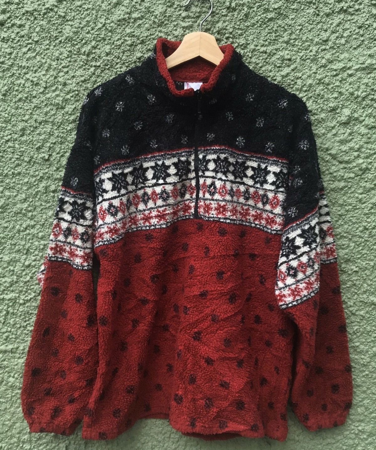 Fleece Half Zipper Jacket Bandana
