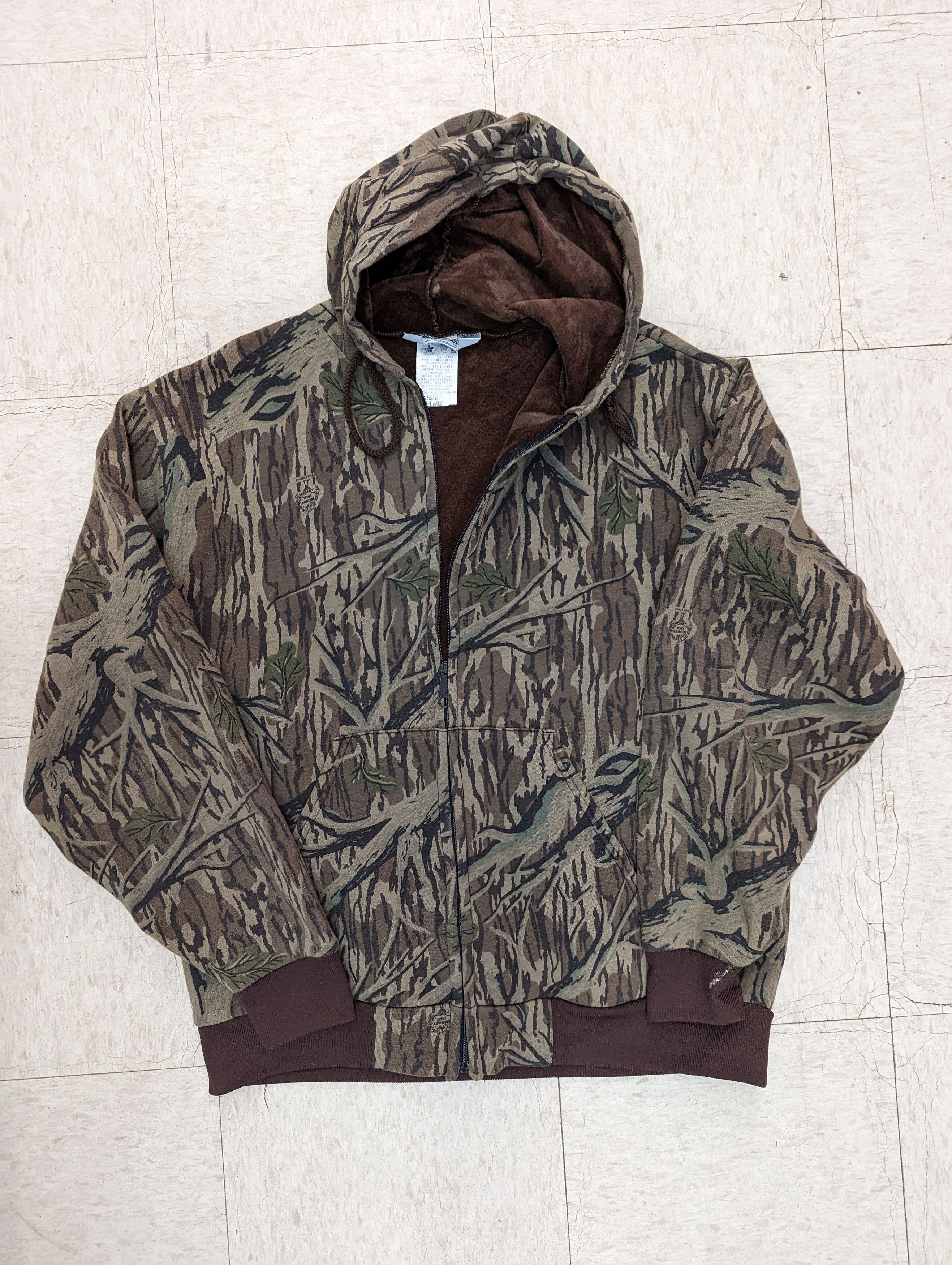 image of Vintage Muleskins (Carhartt Side Line) Mossy Oak Camo Fleece, Men's (Size XL)