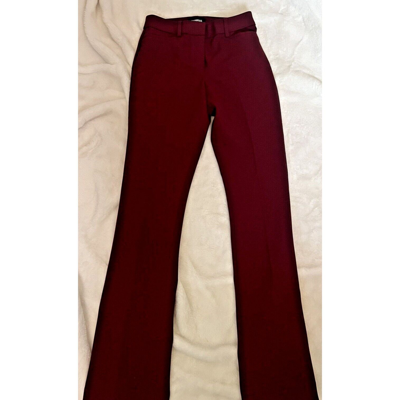 Express EXPRESS Columnist Boot High Rise Pants Women's 2R Dark Red W ...