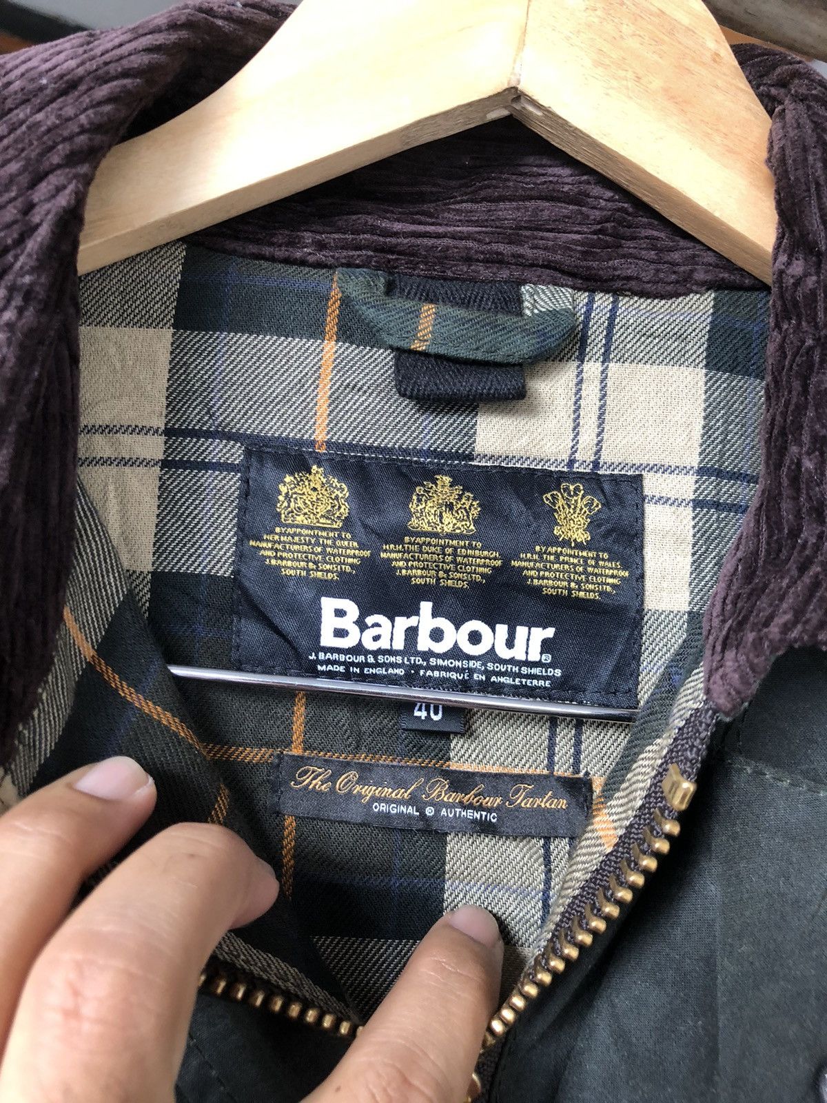 Barbour Vintage Barbour Waxed Tartan Green Parka Jacket Size US M / EU 48-50 / 2 - 8 Thumbnail