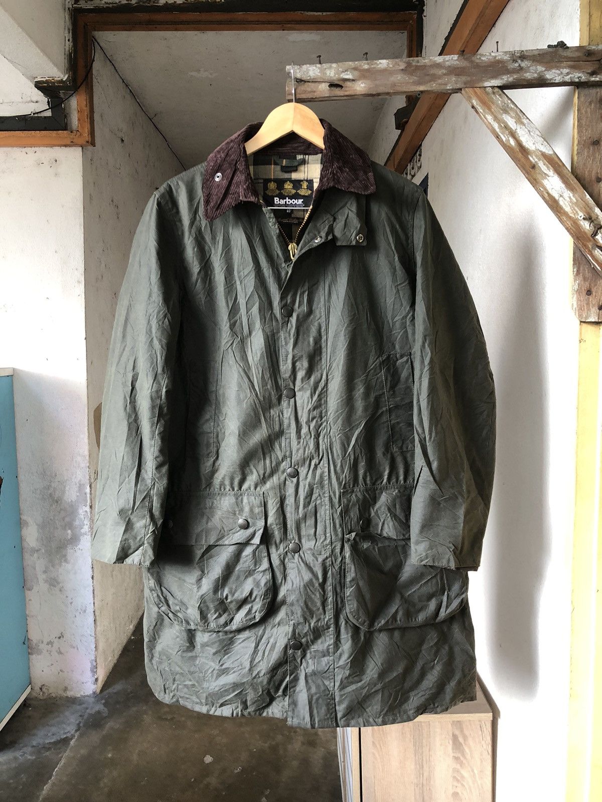 Barbour Vintage Barbour Waxed Tartan Green Parka Jacket Size US M / EU 48-50 / 2 - 3 Thumbnail