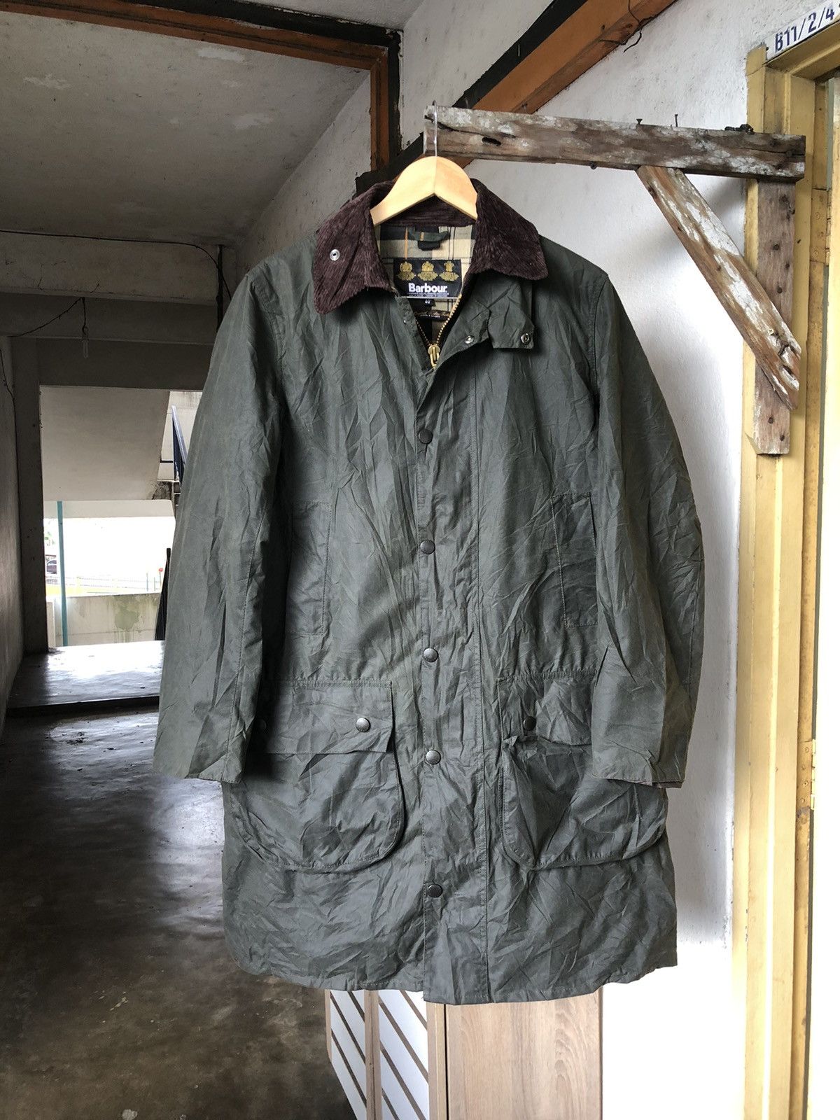 Barbour Vintage Barbour Waxed Tartan Green Parka Jacket Size US M / EU 48-50 / 2 - 4 Thumbnail