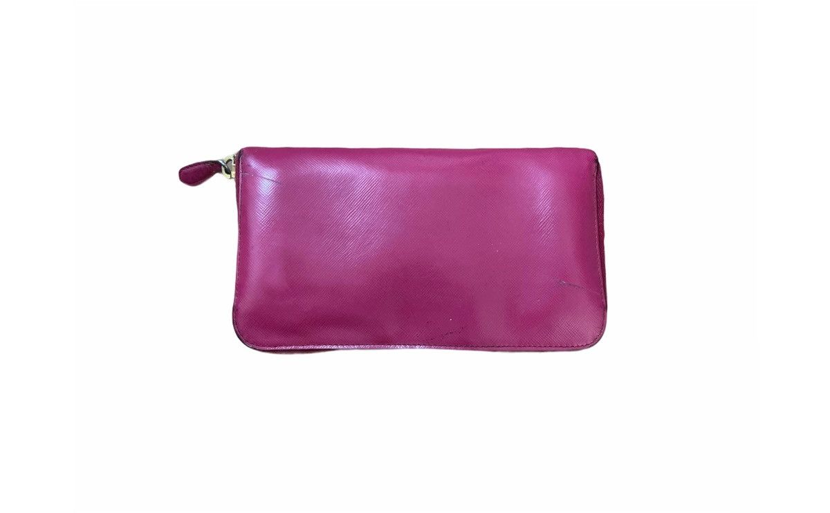 Prada PRADA MILANO Pink Lampo Zipper Wallet Purse Leather Size ONE SIZE - 2 Thumbnail