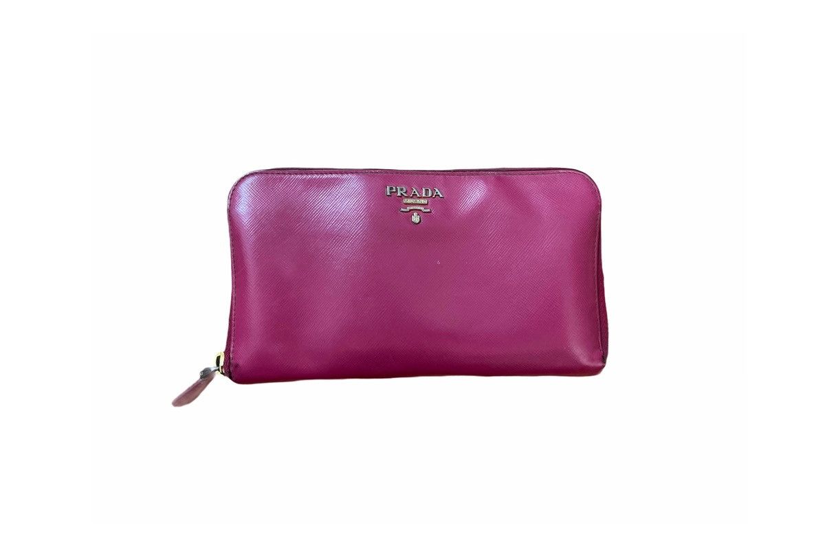 Prada PRADA MILANO Pink Lampo Zipper Wallet Purse Leather Size ONE SIZE - 1 Thumbnail