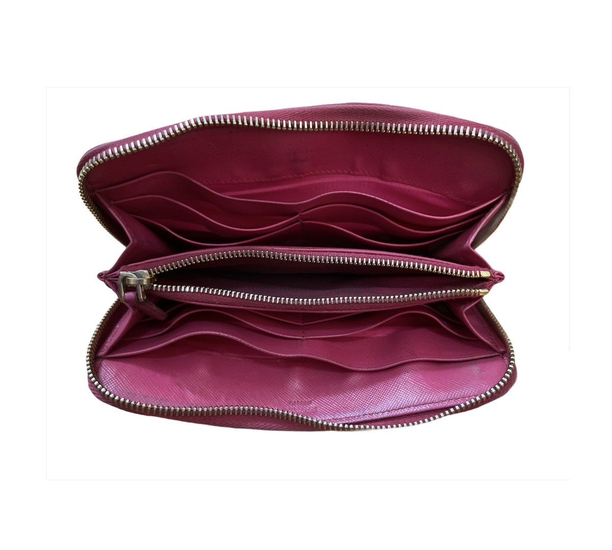 Prada PRADA MILANO Pink Lampo Zipper Wallet Purse Leather Size ONE SIZE - 4 Thumbnail