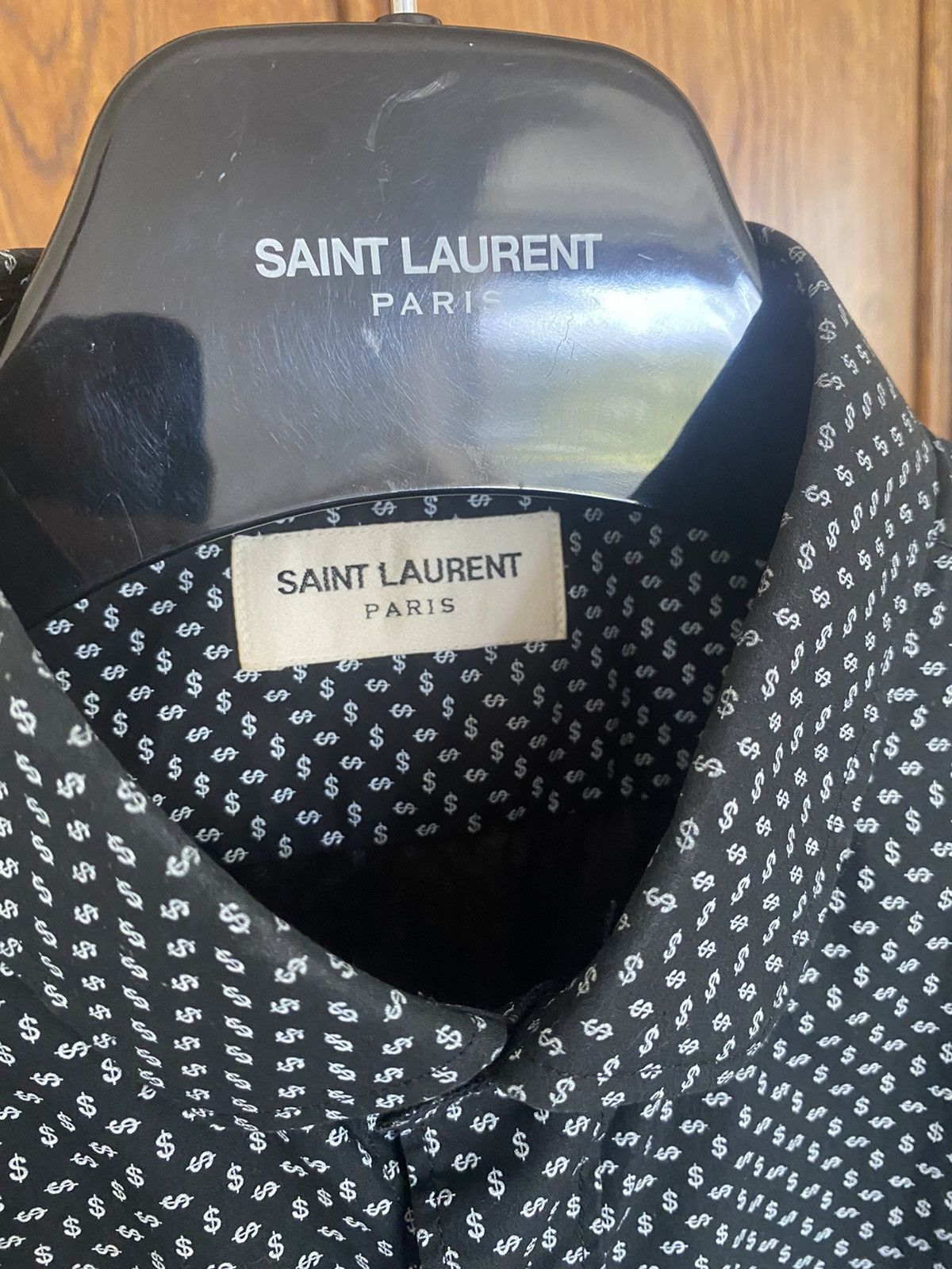 Saint Laurent Paris SS14 😍 Saint Laurent dollar sign black shirt *rare* grail Size US M / EU 48-50 / 2 - 24 Thumbnail