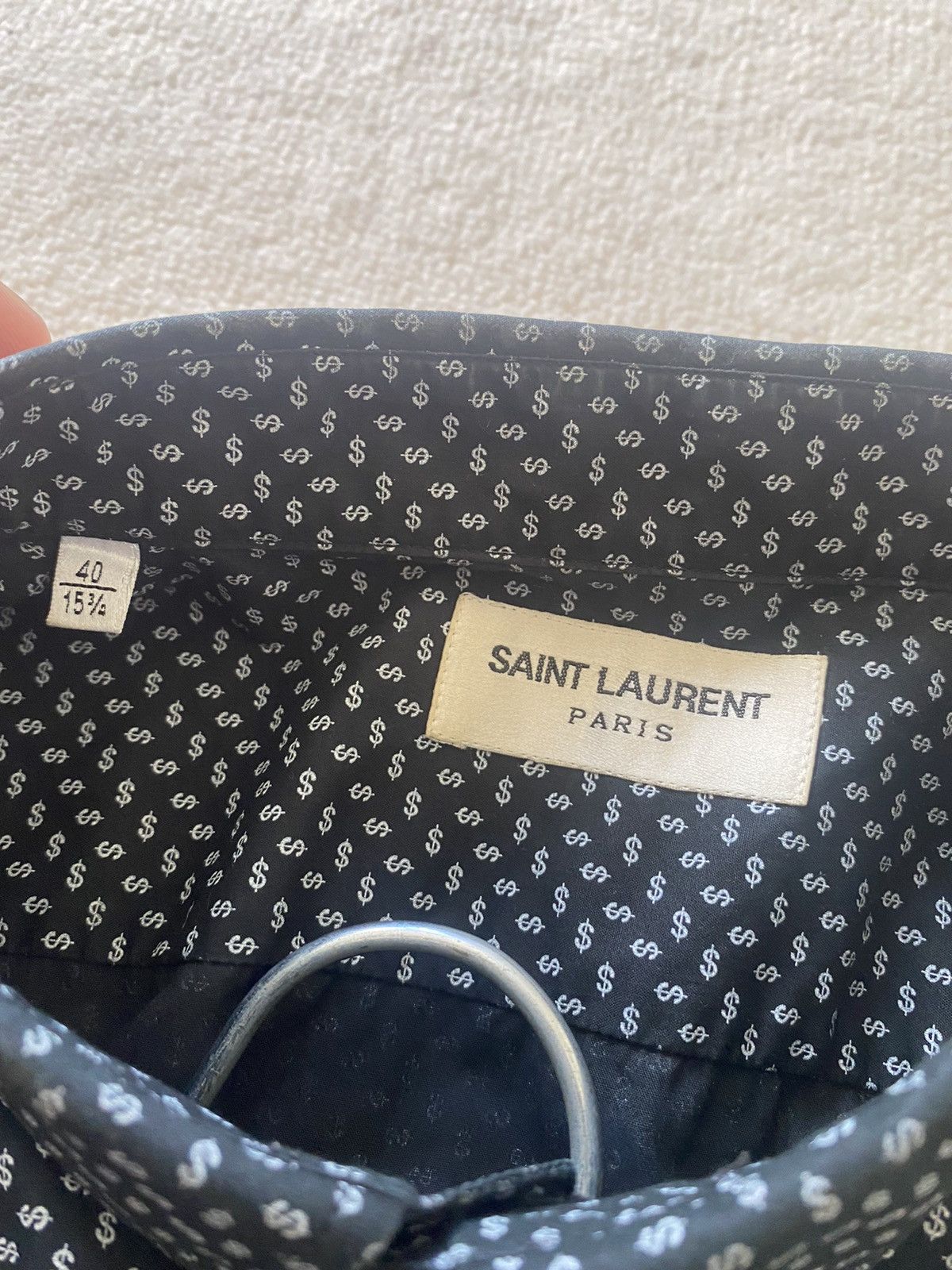 Saint Laurent Paris SS14 😍 Saint Laurent dollar sign black shirt *rare* grail Size US M / EU 48-50 / 2 - 9 Thumbnail
