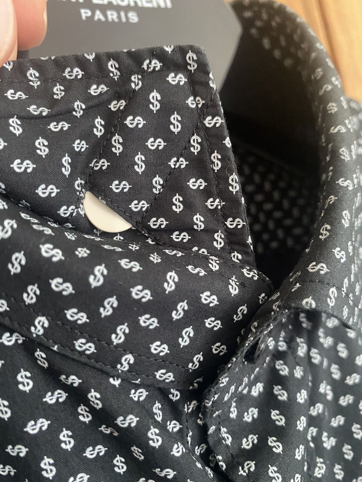 Saint Laurent Paris SS14 😍 Saint Laurent dollar sign black shirt *rare* grail Size US M / EU 48-50 / 2 - 19 Thumbnail