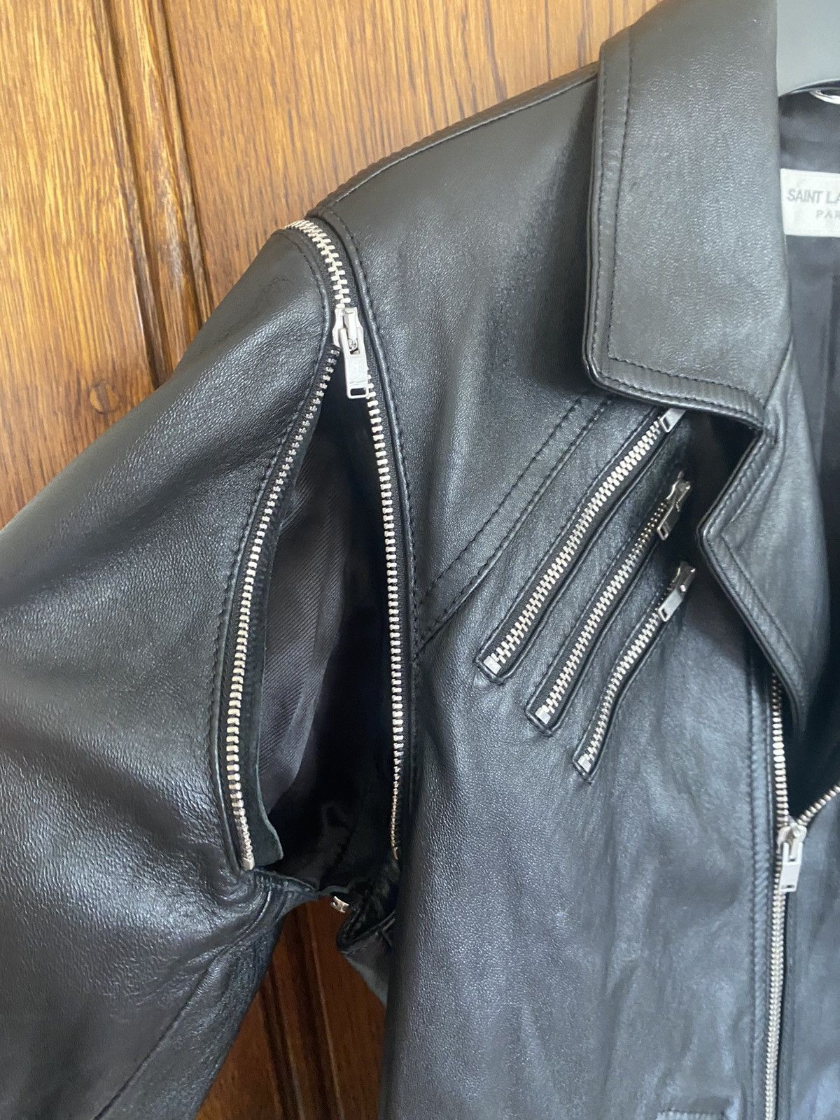 Saint Laurent Paris FW15 😍 Saint Laurent multi zip leather biker jacket vest Size US M / EU 48-50 / 2 - 18 Thumbnail