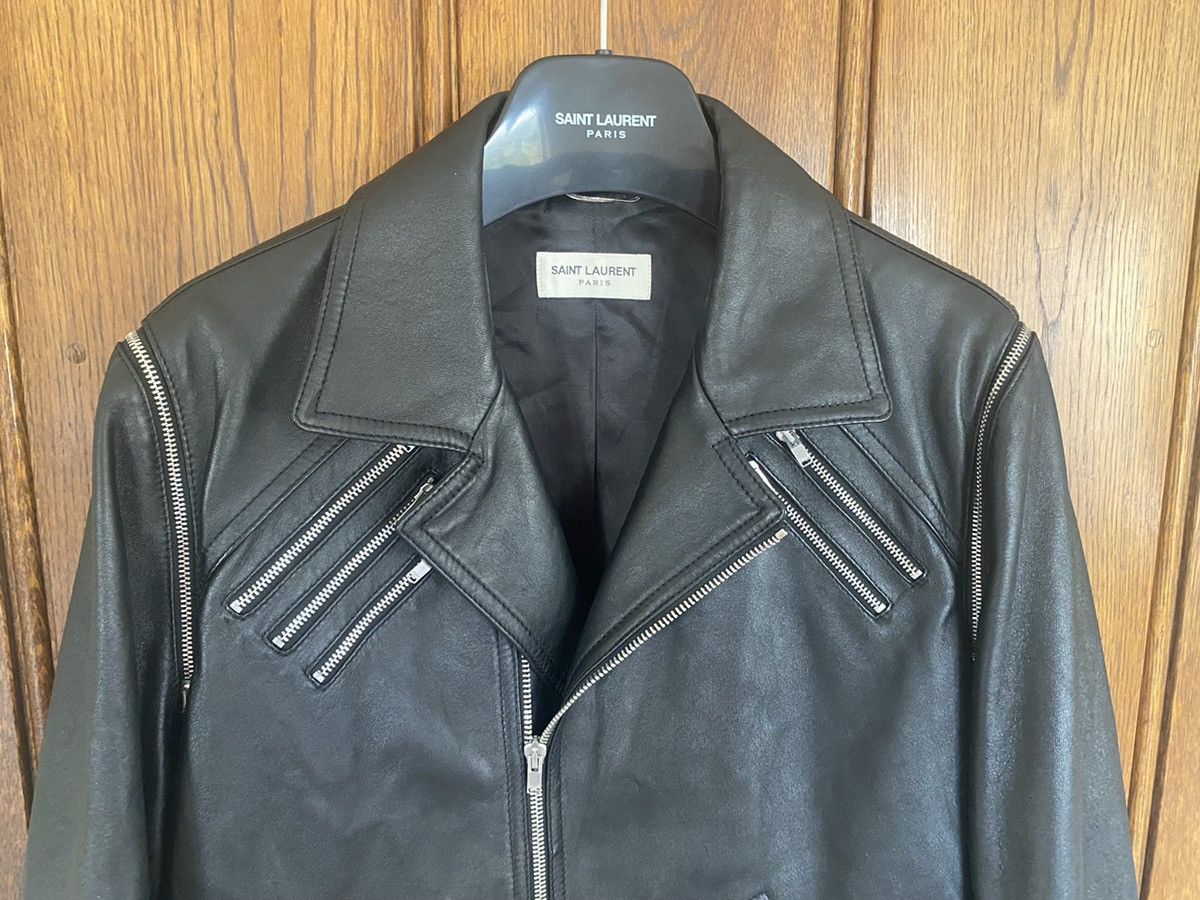 Saint Laurent Paris FW15 😍 Saint Laurent multi zip leather biker jacket vest Size US M / EU 48-50 / 2 - 14 Thumbnail