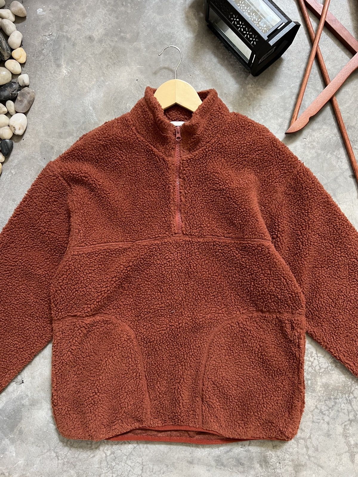 Japanese Brand × Vintage Japanese Gu Sherpa Half Zipper Jacket Size US S / EU 44-46 / 1 - 2 Thumbnail