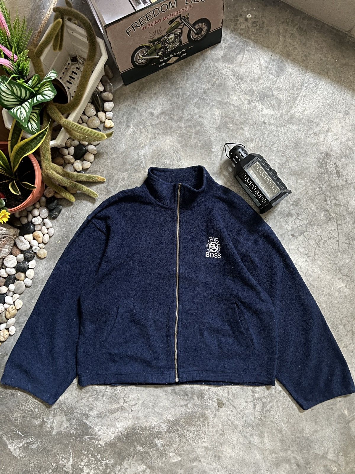 Japanese Brand × Vintage VTG 🖤 Suntory Boss Coffe Retro X Deep Pile Fleece Jacket Size US XL / EU 56 / 4 - 2 Thumbnail