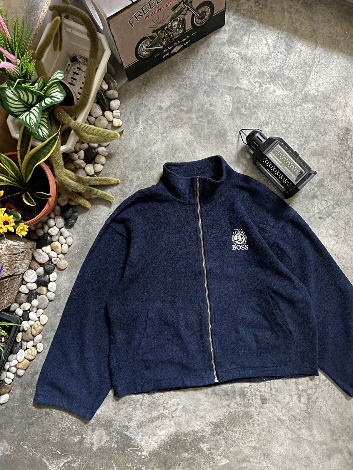 Japanese Brand × Vintage VTG 🖤 Suntory Boss Coffe Retro X Deep Pile Fleece Jacket Size US XL / EU 56 / 4 - 1 Thumbnail