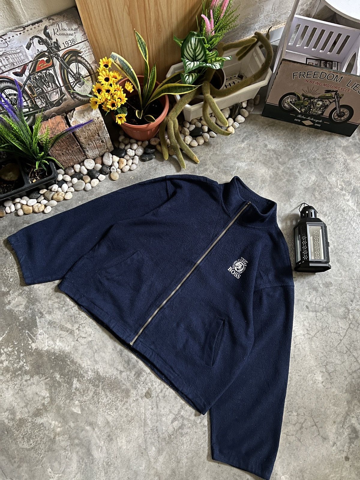 Japanese Brand × Vintage VTG 🖤 Suntory Boss Coffe Retro X Deep Pile Fleece Jacket Size US XL / EU 56 / 4 - 4 Thumbnail