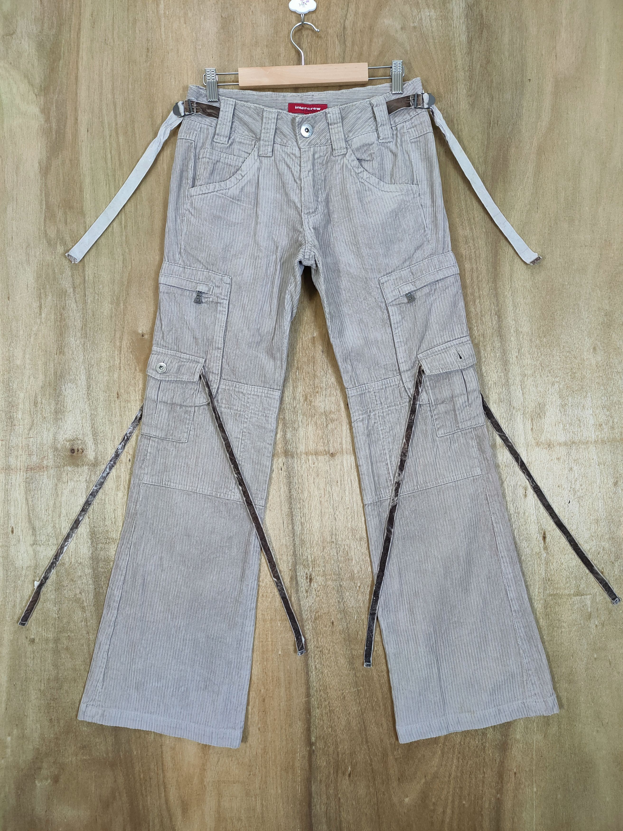 Japanese Brand INTERCREW BONDAGE FLARED CARGO PANTS Size US 28 / EU 44 - 1 Thumbnail