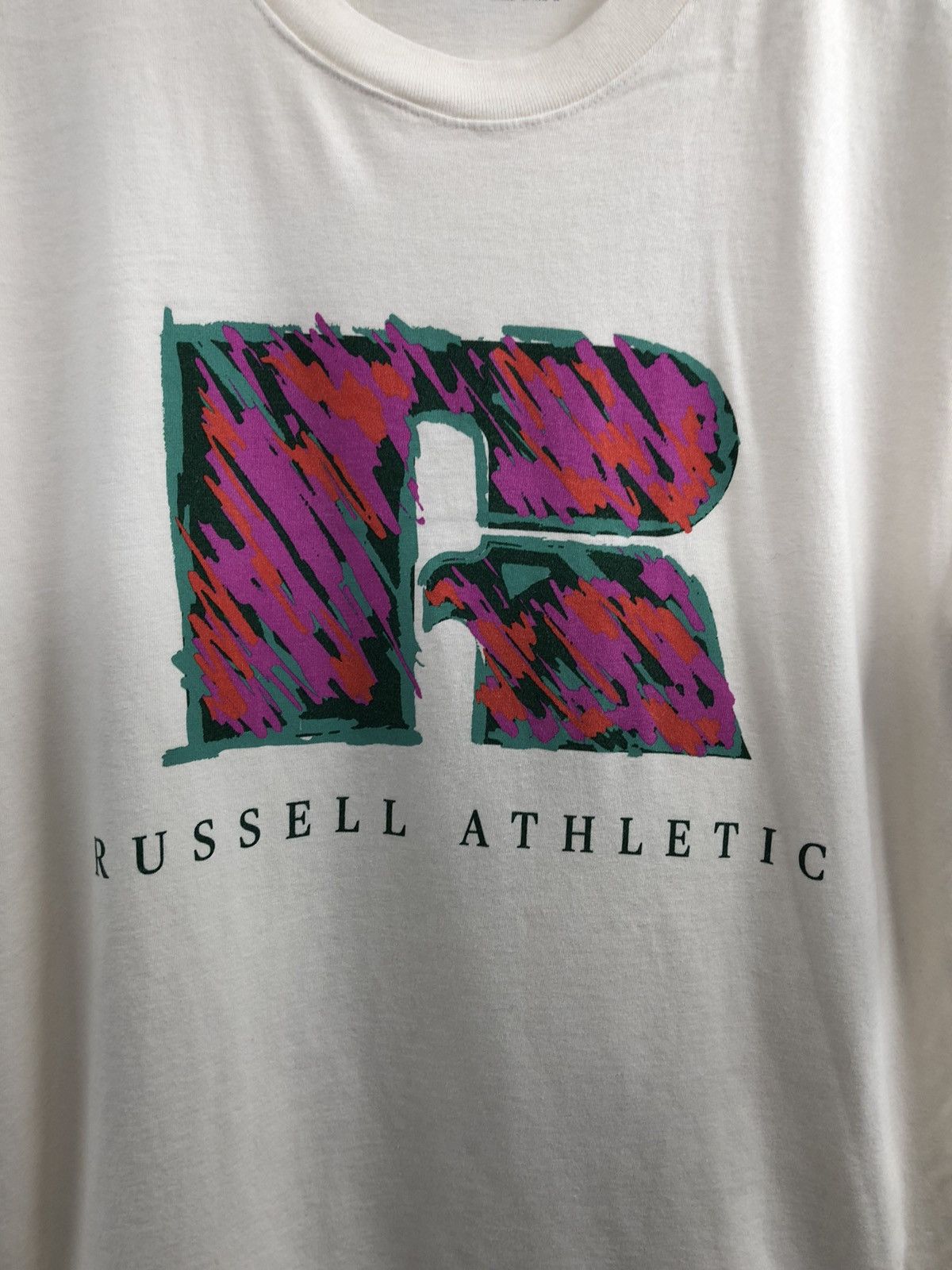 Russell Athletic Russell Athletic Retro Logo Beige T-Shirt Medium Size US M / EU 48-50 / 2 - 3 Thumbnail