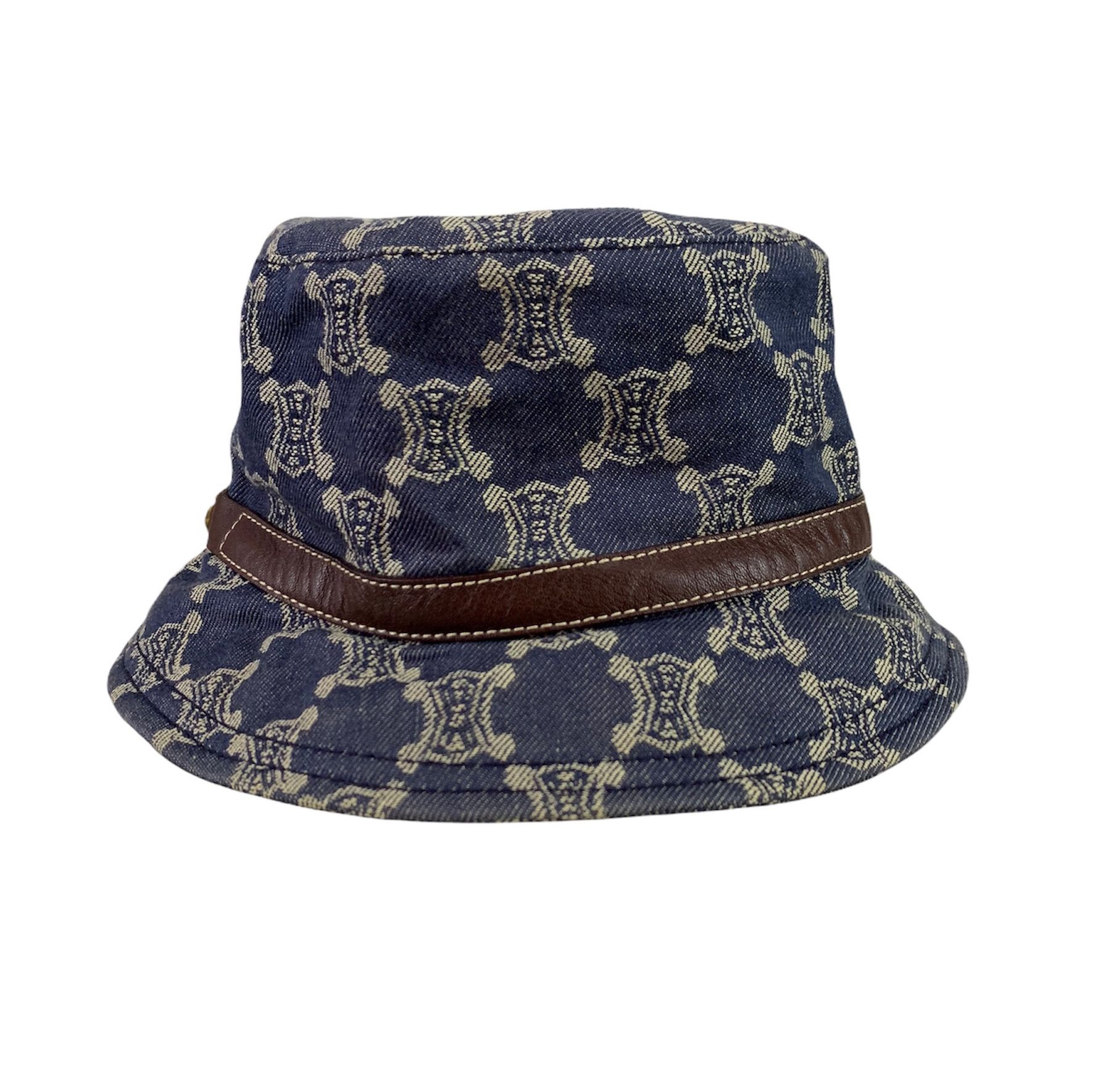 Celine × Designer Celine macadam pattern indigo canvas leather bucket hat Size ONE SIZE - 2 Thumbnail