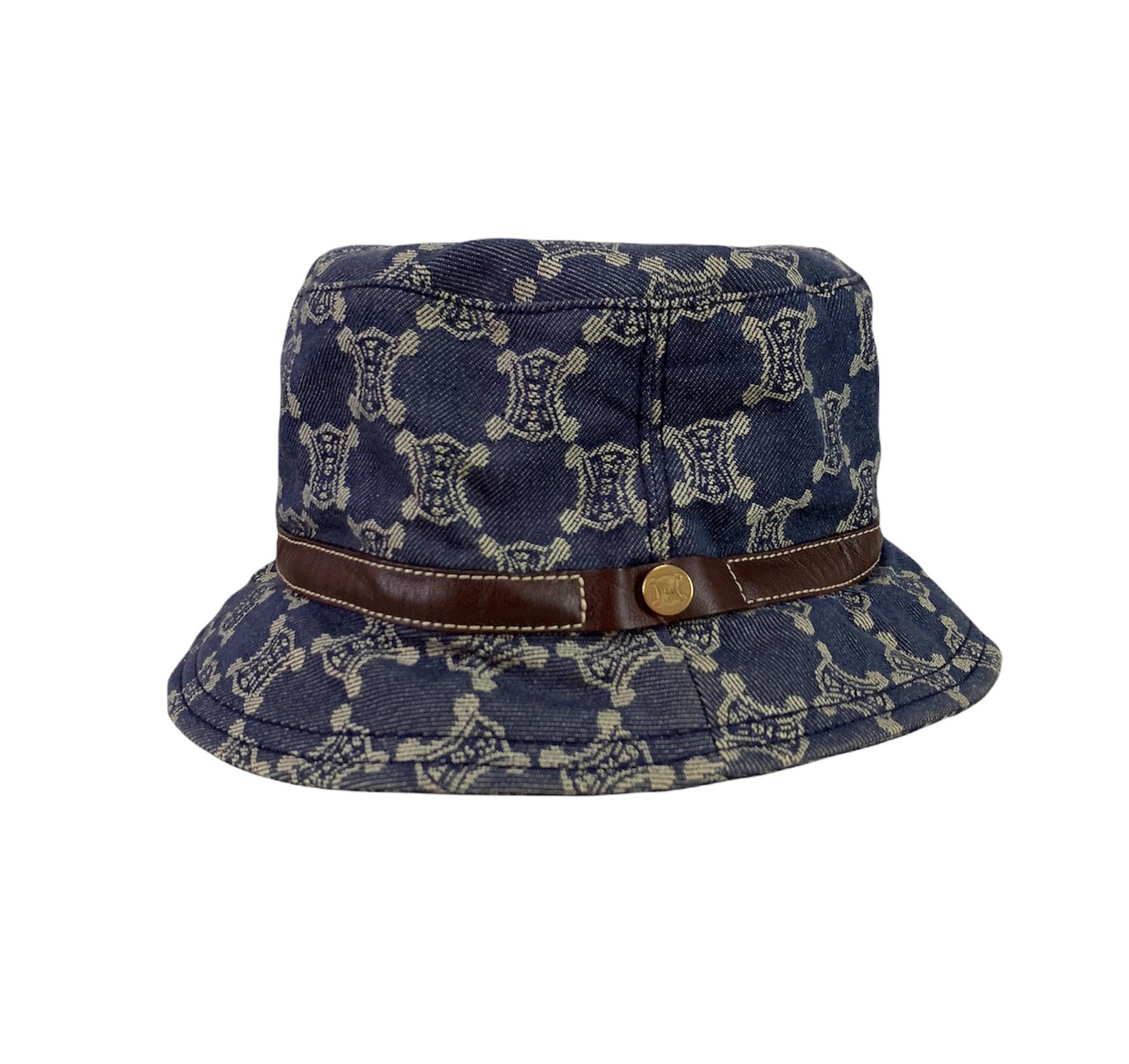 Celine × Designer Celine macadam pattern indigo canvas leather bucket hat Size ONE SIZE - 1 Thumbnail