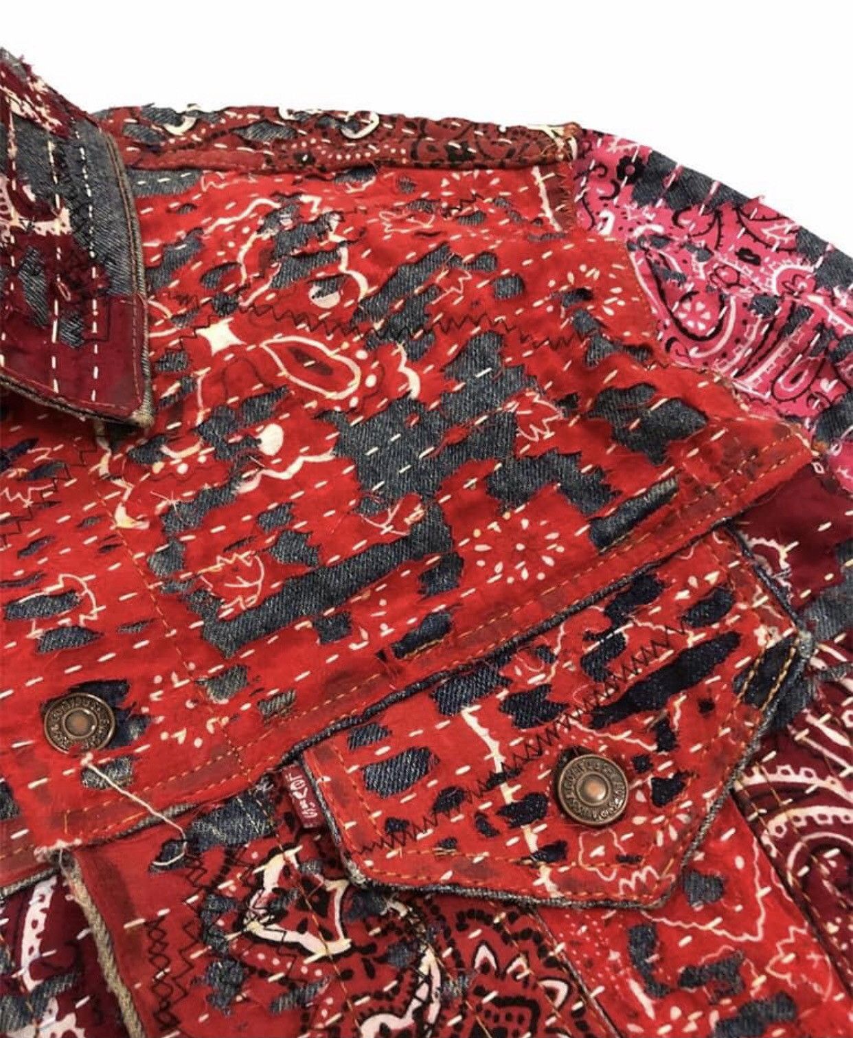 Levi's Vintage Clothing Vintage Levi's Bandana Custom Denim Jacket Size US M / EU 48-50 / 2 - 12 Thumbnail
